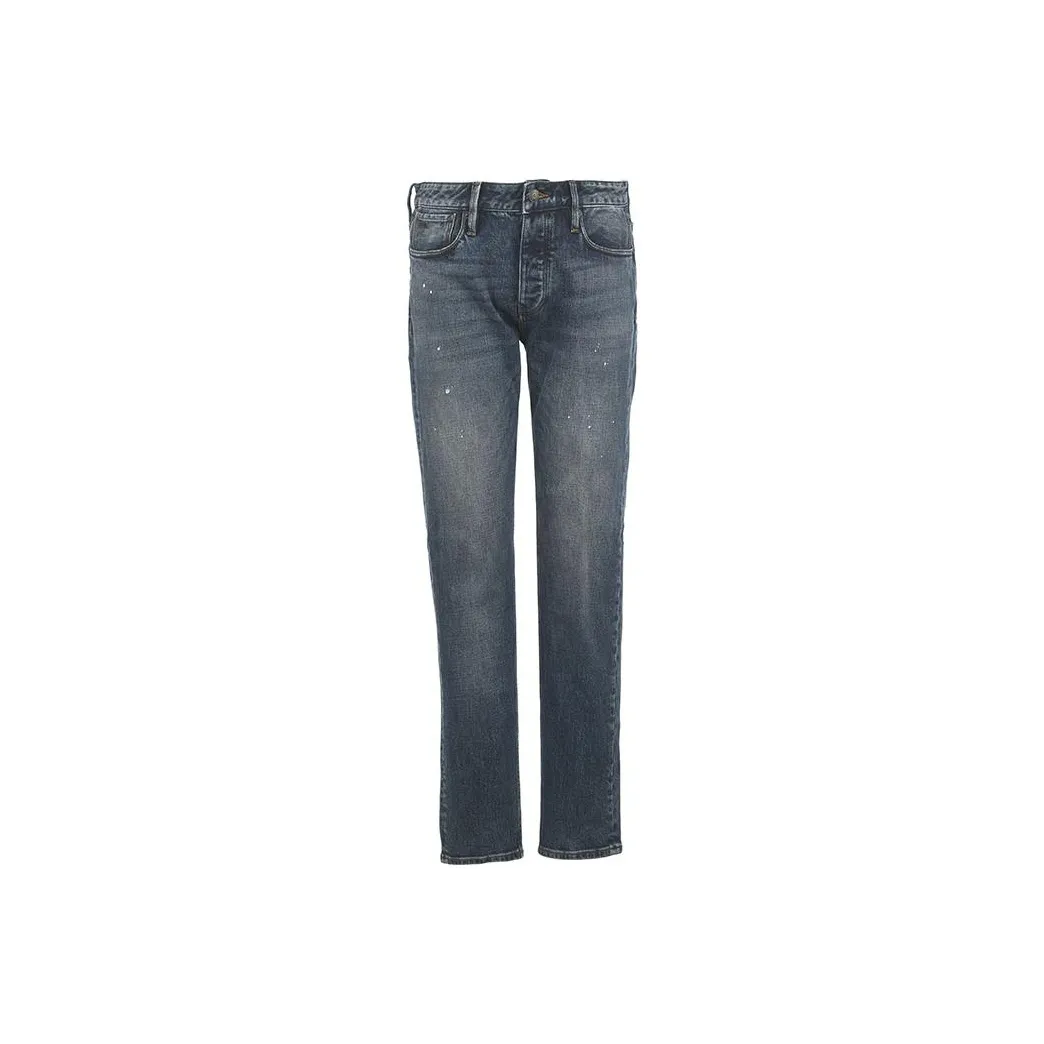 EMPORIO ARMANI Logo patch Cotton blend Tapered Jeans