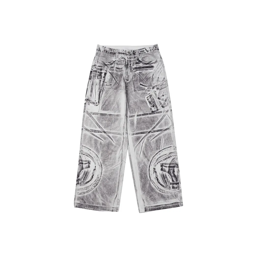 UNIWOLF Jeans Unisex Distressed Gray