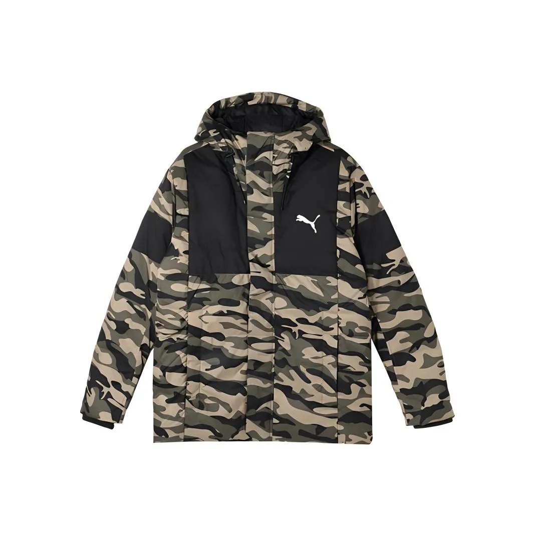 PUMA ProtectiveAOP Пуховик Мужской Черный Камуфляж