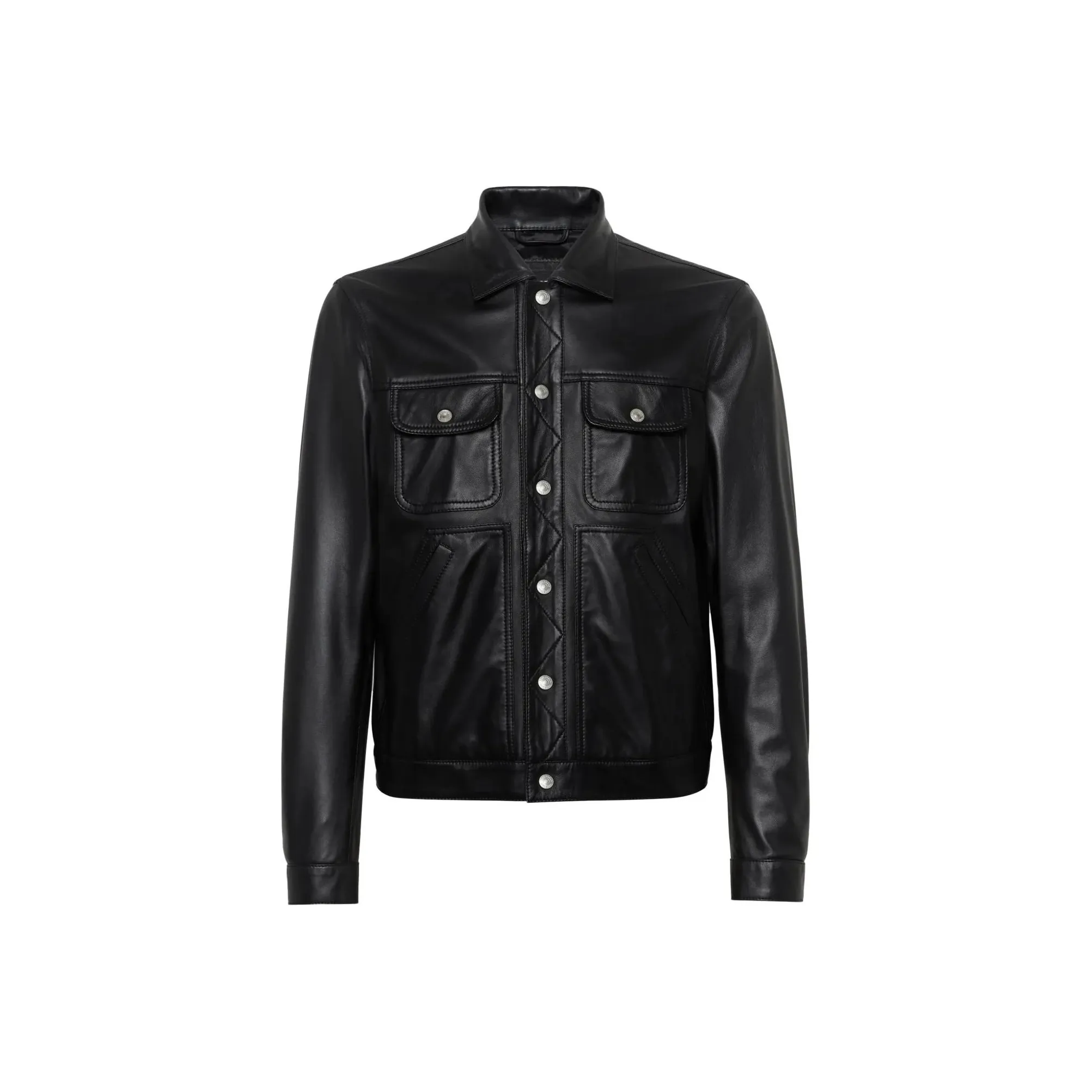 Dsquared2 Leather Boxy Jean Jacket