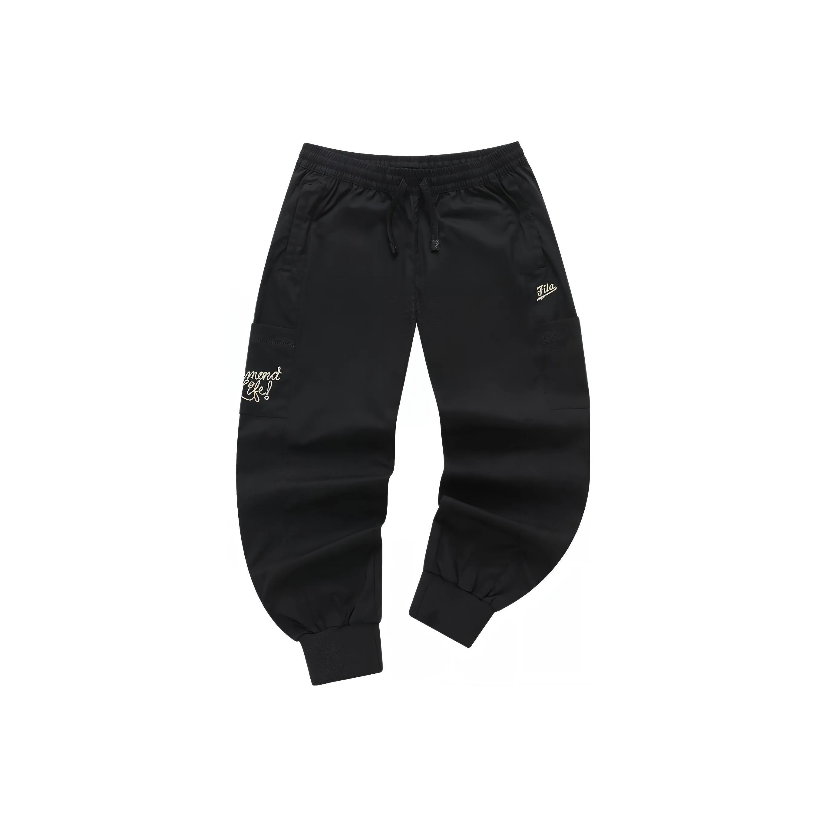 FILA FUSION BASEBALL Series Knitted Sweatpants Men's Jet Black