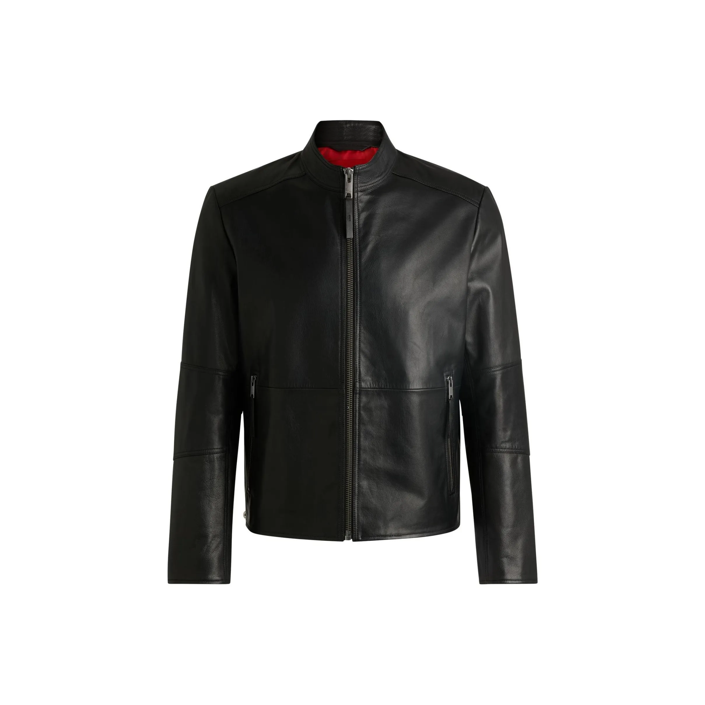 HUGO BOSS Leather Jacket Men's Black