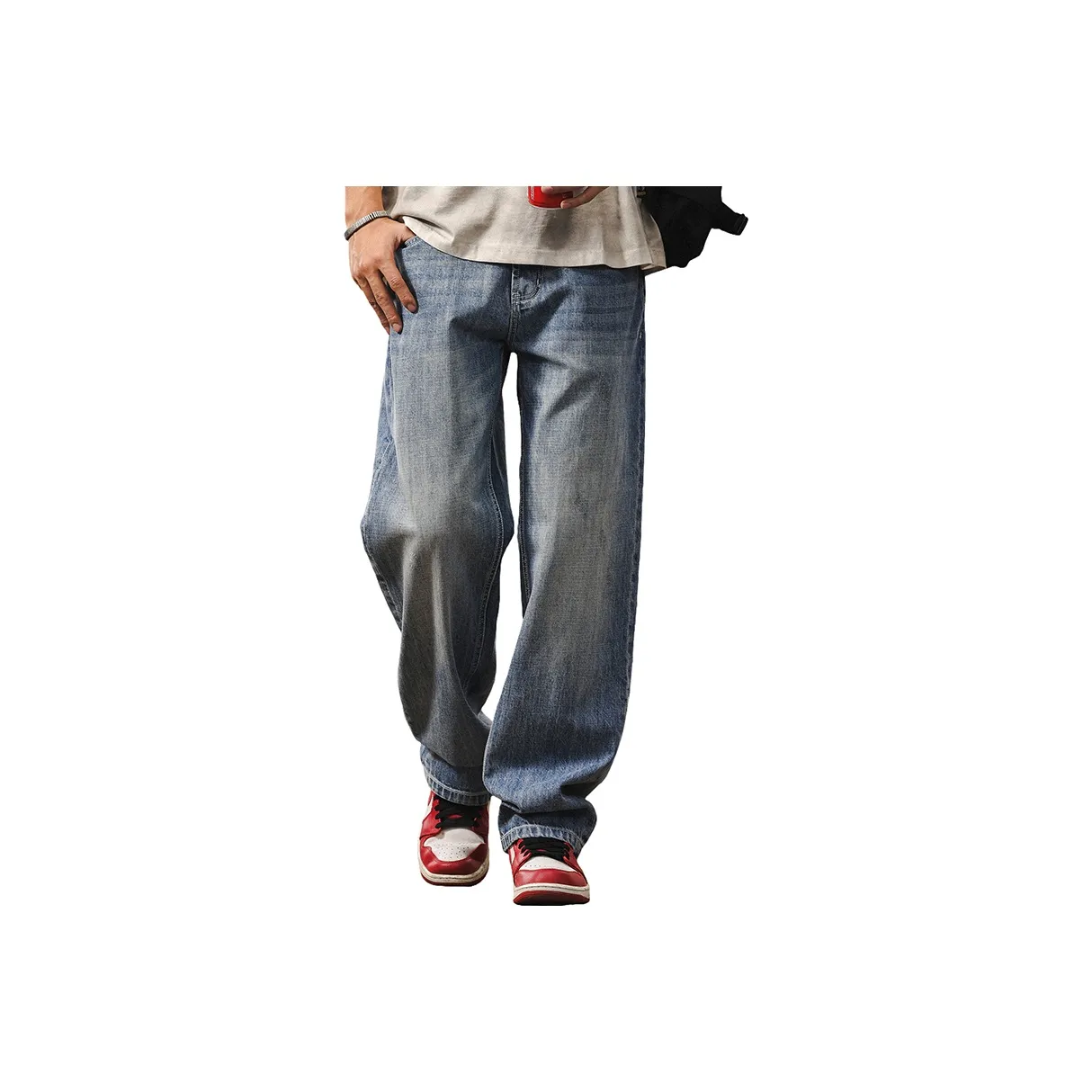 JIELEINUO Синий Мужской Джинсы