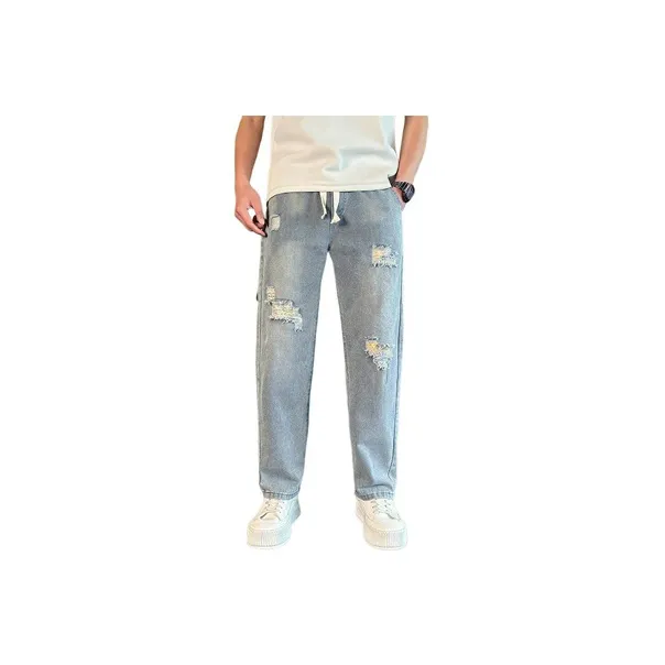 YOFVV Небесно-голубые унисекс джинсы