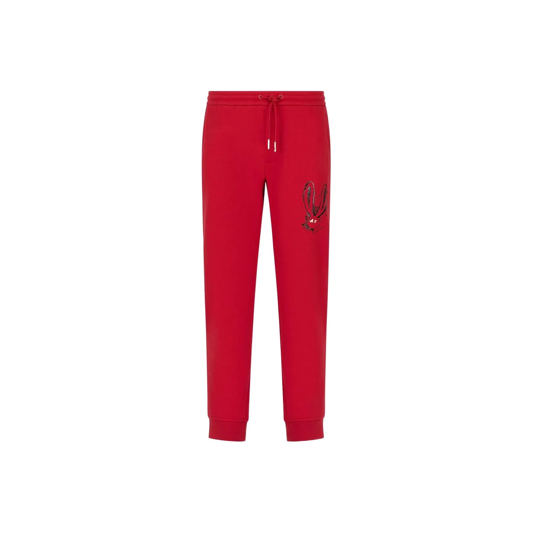 ARMANI EXCHANGE Red Men's Knitted Training Pants ARMANI EXCHANGE Красные мужские вязаные спортивные брюки