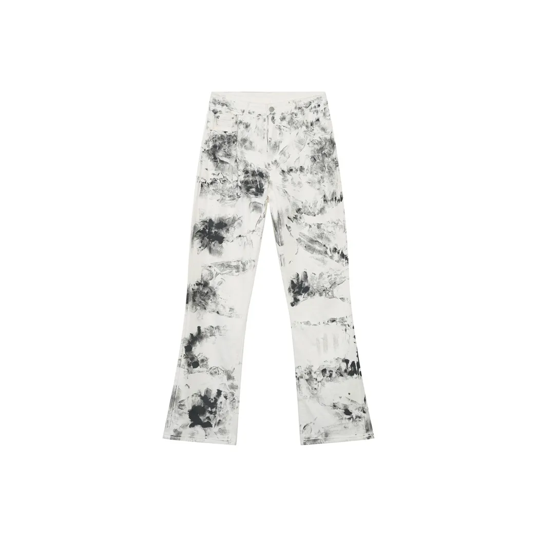 Voguo Relay Джинсы Унисекс Краска Черный Серый Белый