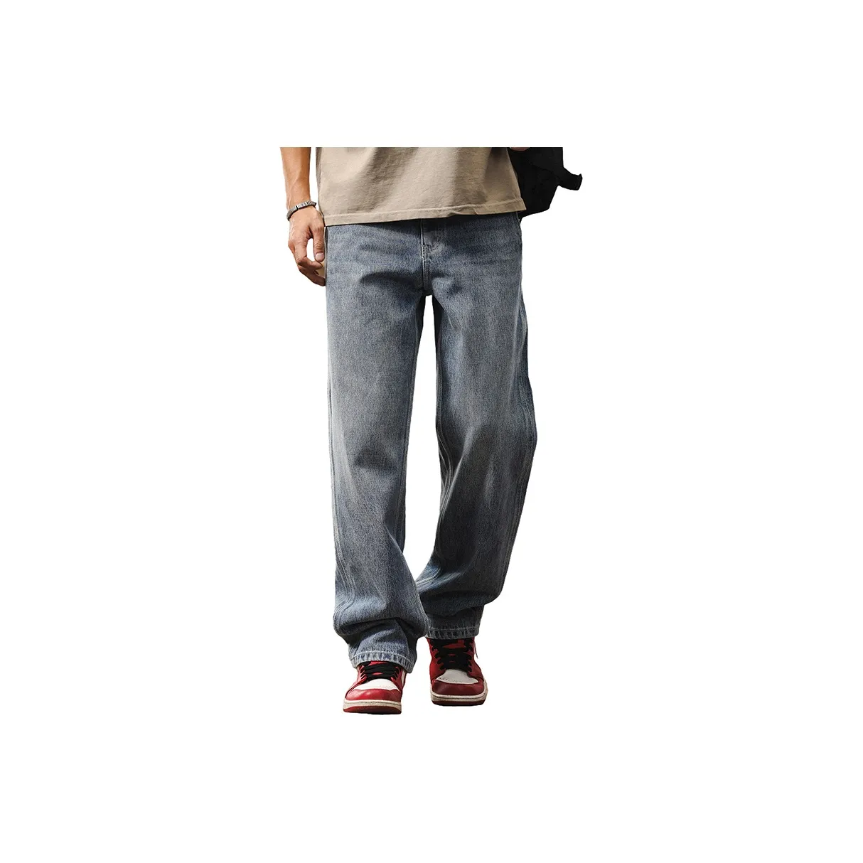 JIELEINUO Синий Мужской Джинсы