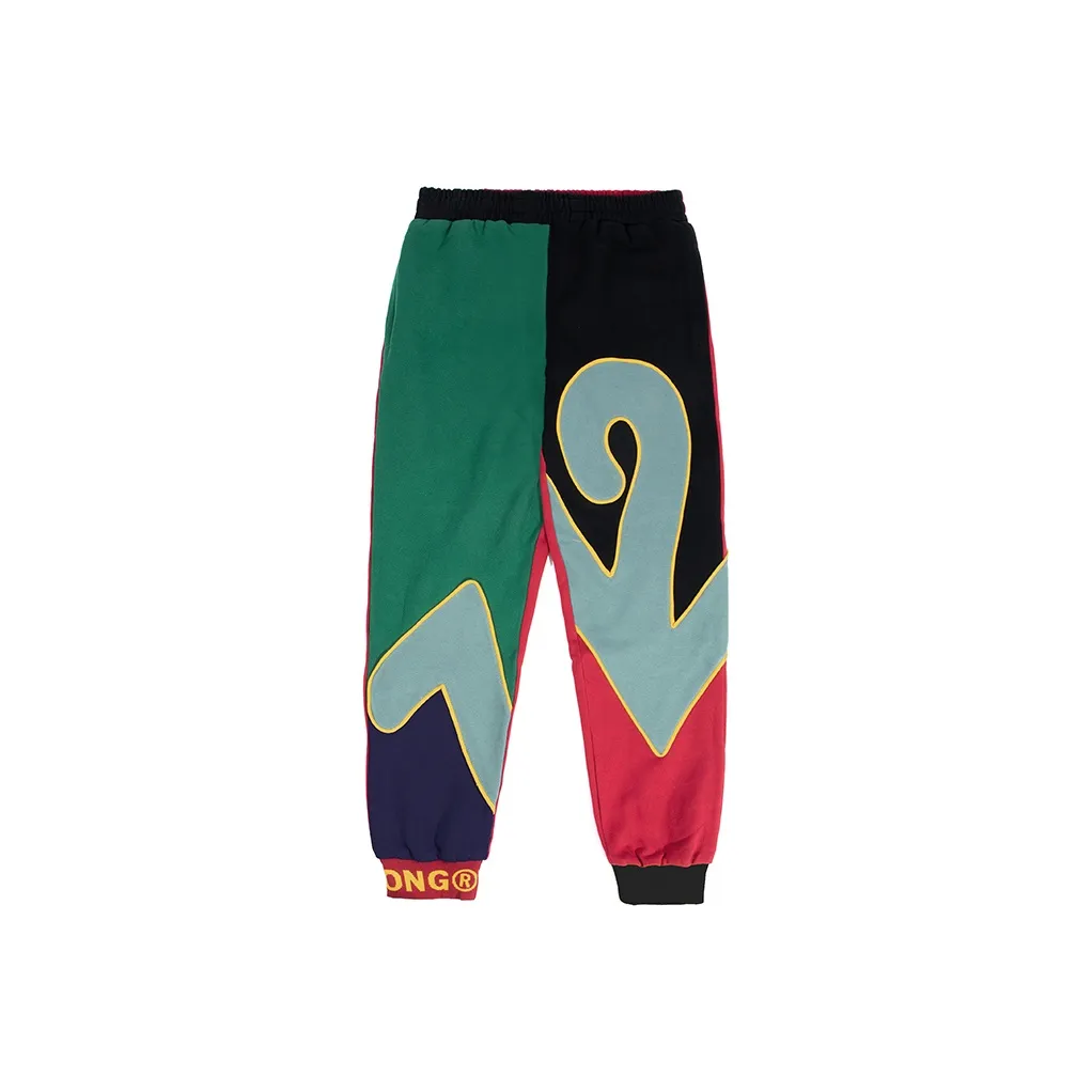 WOOKONG Красный Зеленый Пэчворк Мужские Вязаные Спортивные Штаны