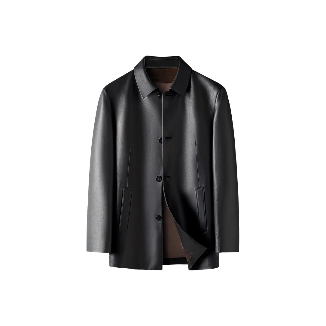 PIERRE CARDIN Кожа Куртка Мужская Черная