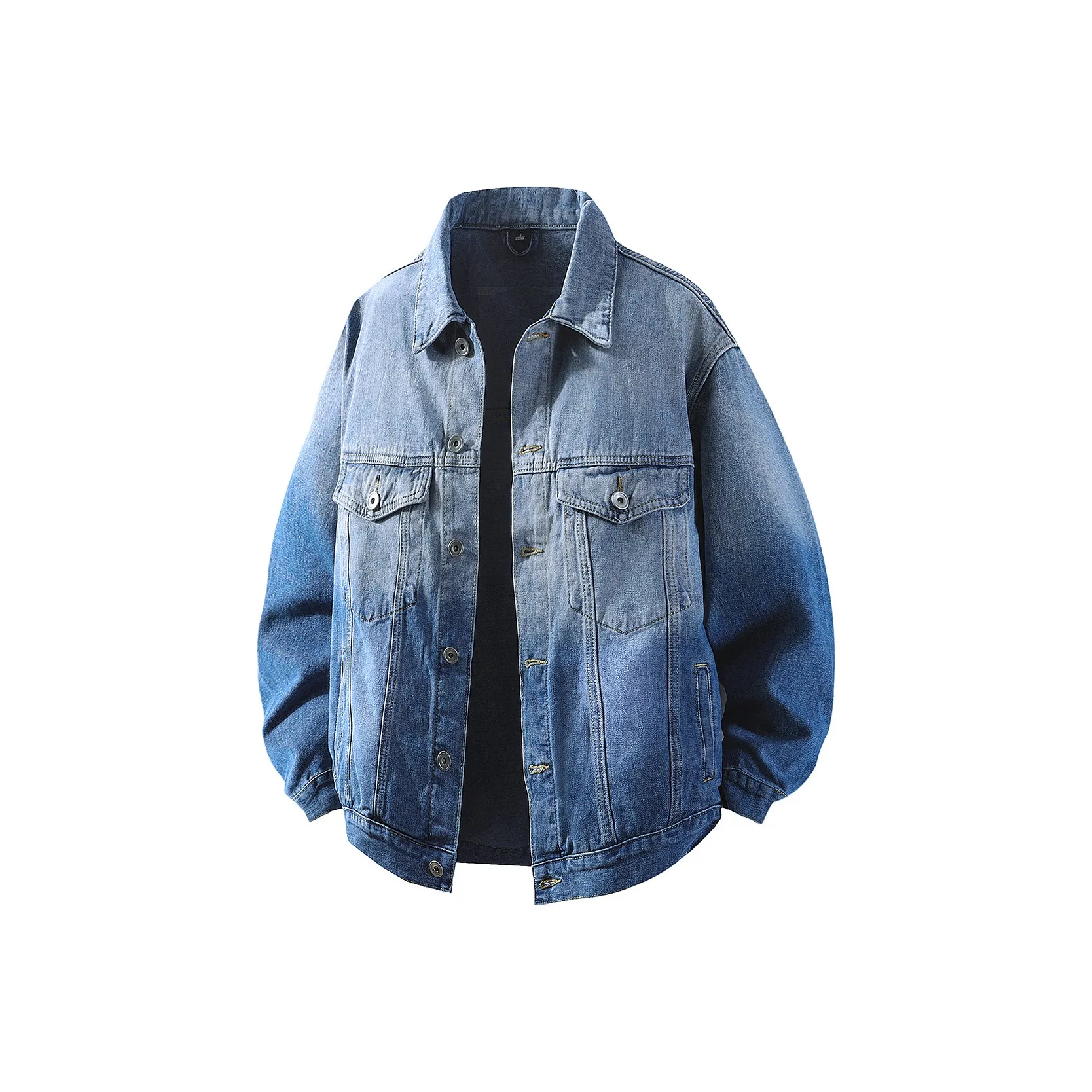 PIERRE CARDIN Деним Куртка Мужская Градиент Синий Небесный And Белый Clouds