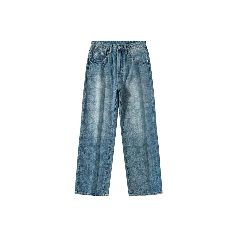 YICHEN Джинсы Унисекс Ромб Синий