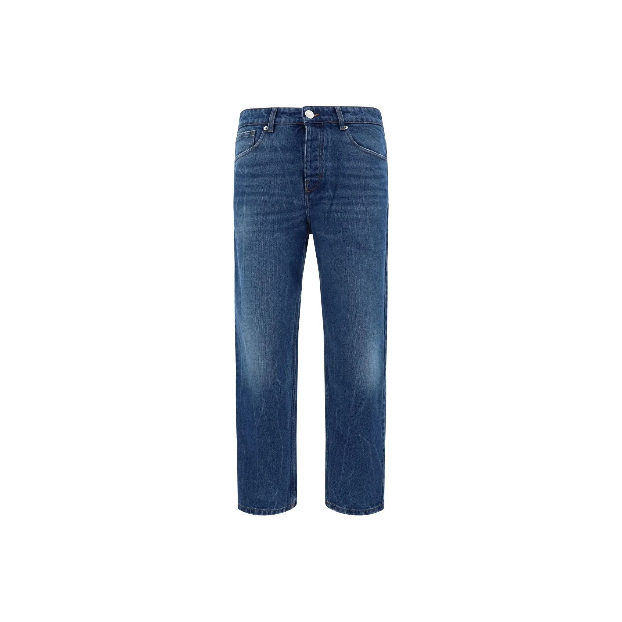 Ami Paris Logo Patch Straight Leg Jeans