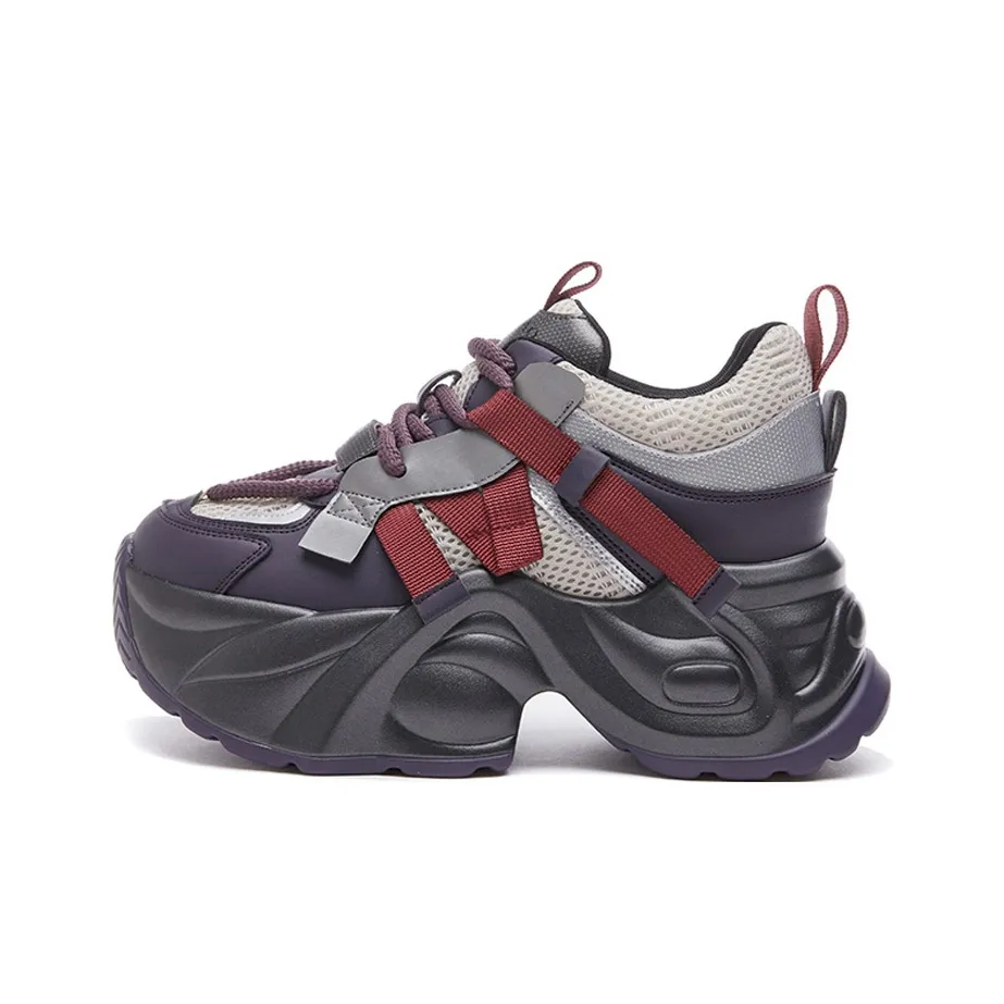 SENJIALUO Покрытие Поддержка Устойчивость к истиранию Низ Резистентный Низ Низкий Топ Толстоподошвенные кроссовки Женские