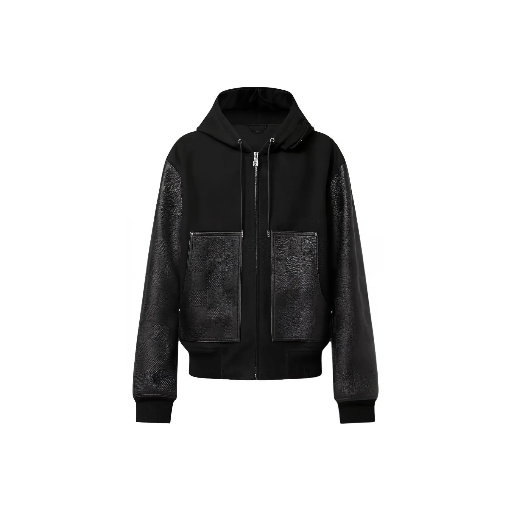 LOUIS VUITTON Blouson Aus Leder Mit Kapuze Jackets Coats Men's Black