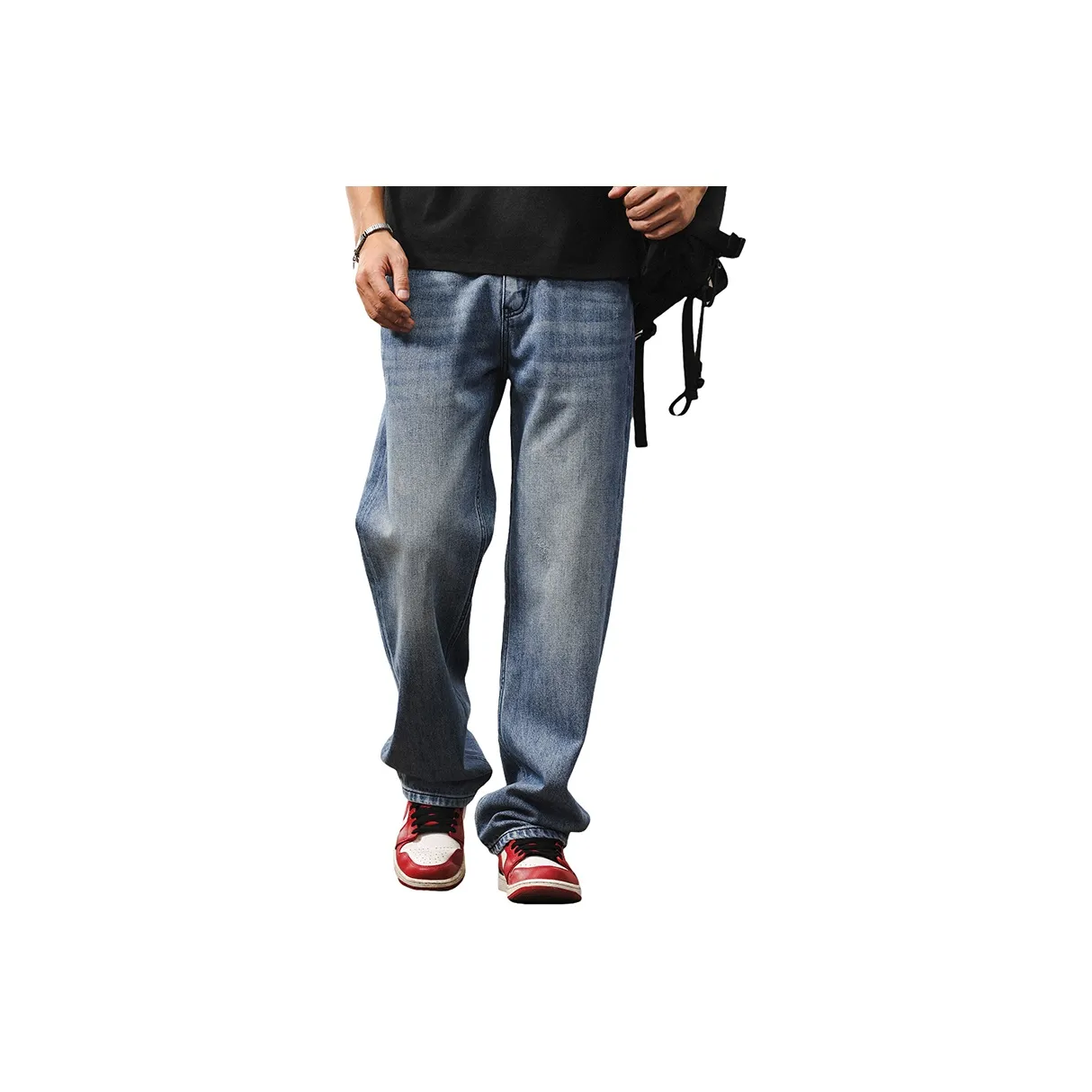 JIELEINUO Синий Мужской Джинсы