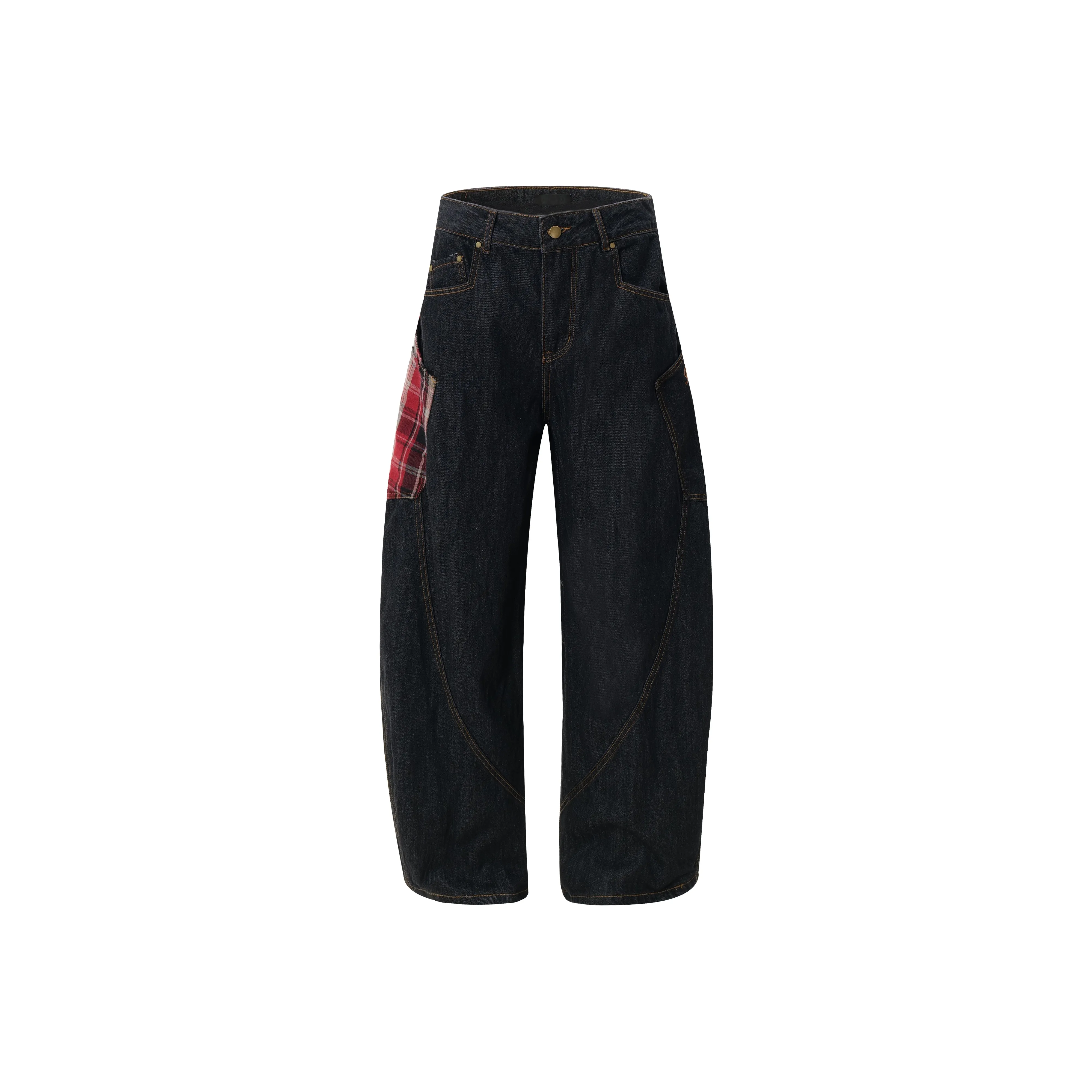 GBXM Jeans Unisex Red Plaid
