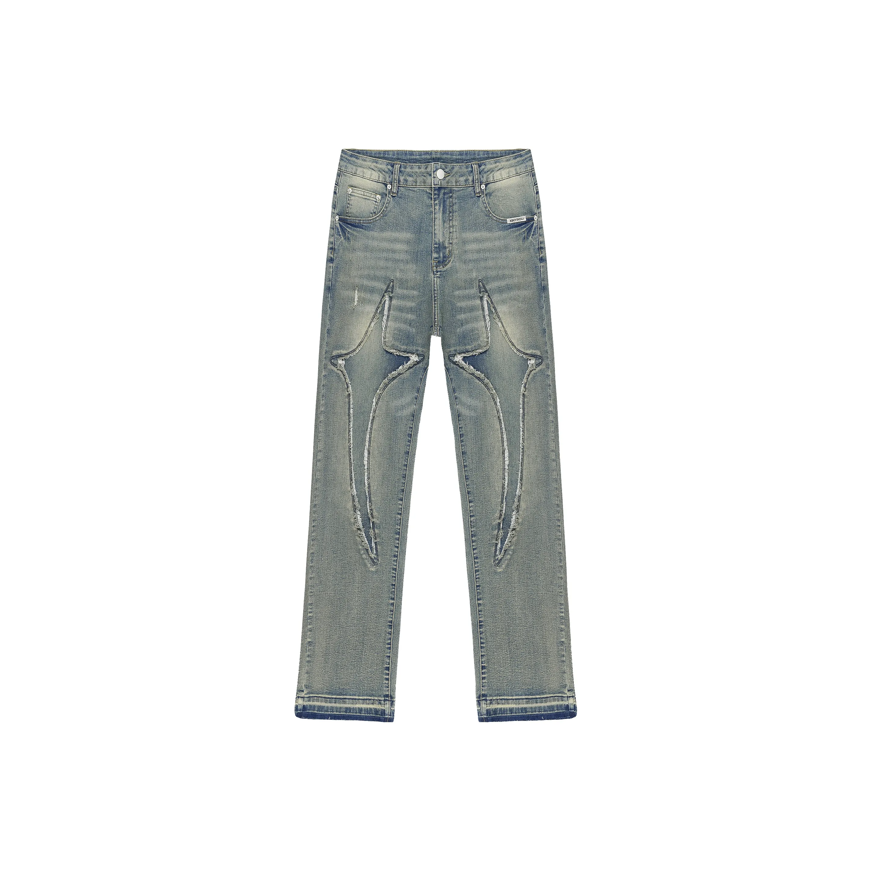 XINYINSU Jeans Unisex Yellow Mud