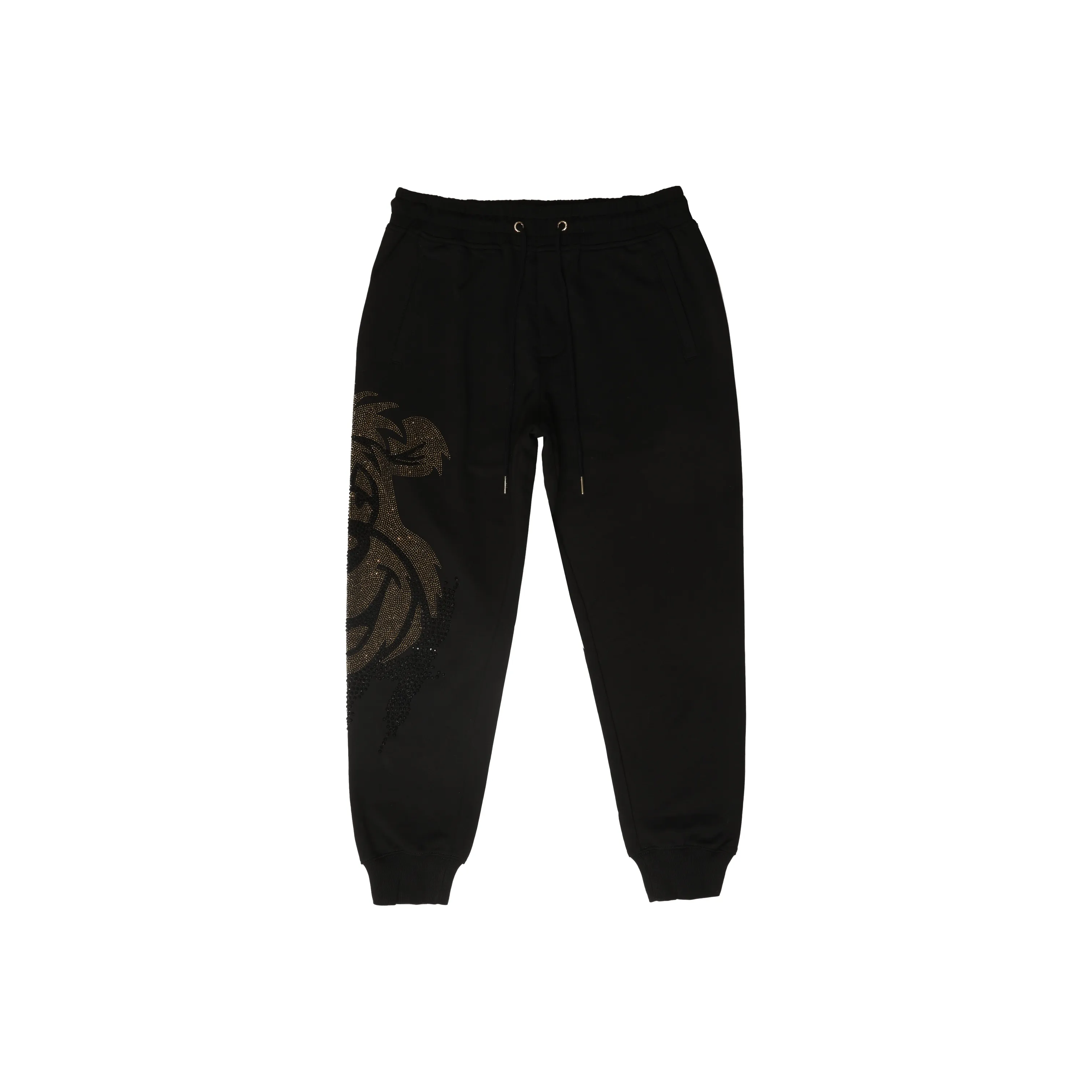TCH Knitted Sweatpants Unisex Black Base Gold Logo