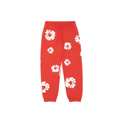 Denim Tears Cotton Wreath Series Красный Унисекс Вязаные Тренировочные Брюки