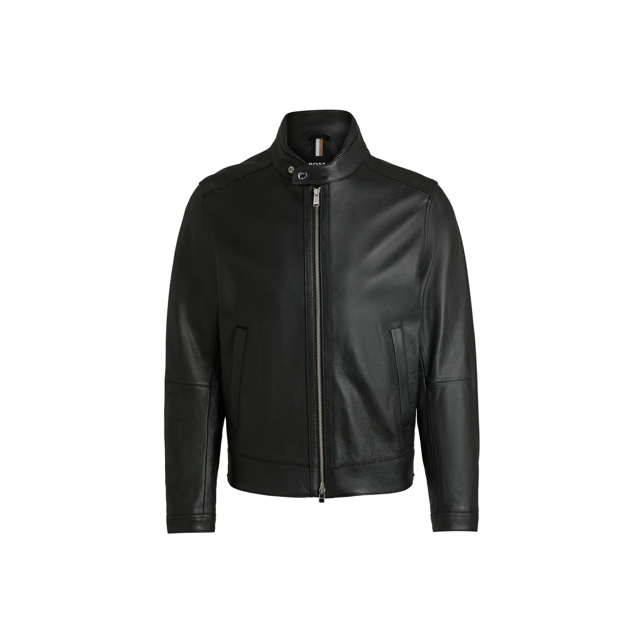 HUGO BOSS Grained Leather Regular-Fit Jacket