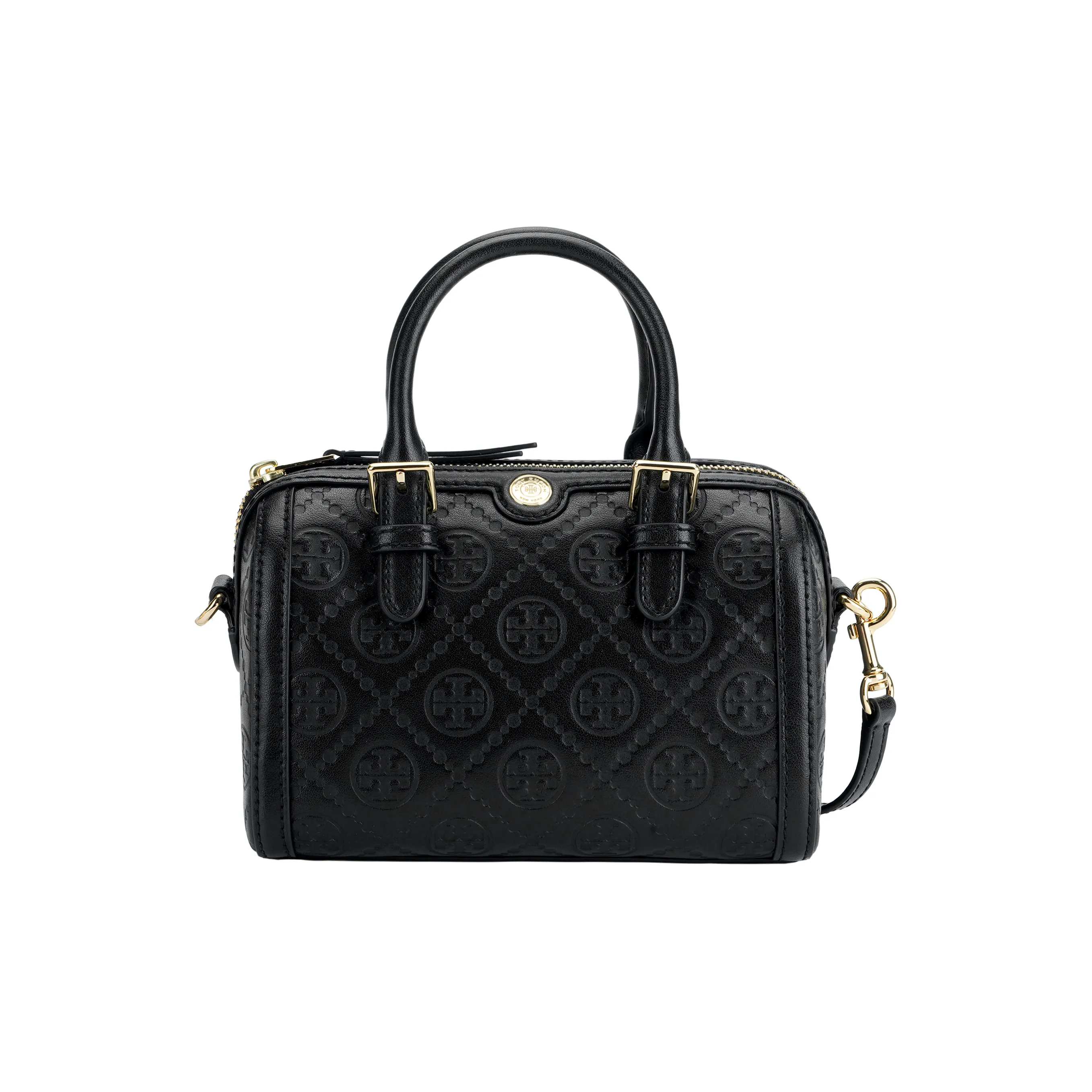 TORY BURCH Leather Barrel Bag Shoulder Bag Crossbody Bag Handbag Women's Black