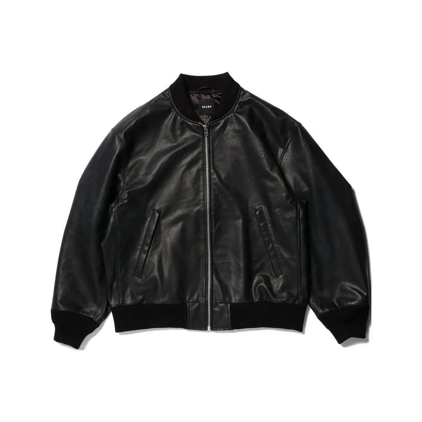 Beams FW24 Leather Jacket Men's Black