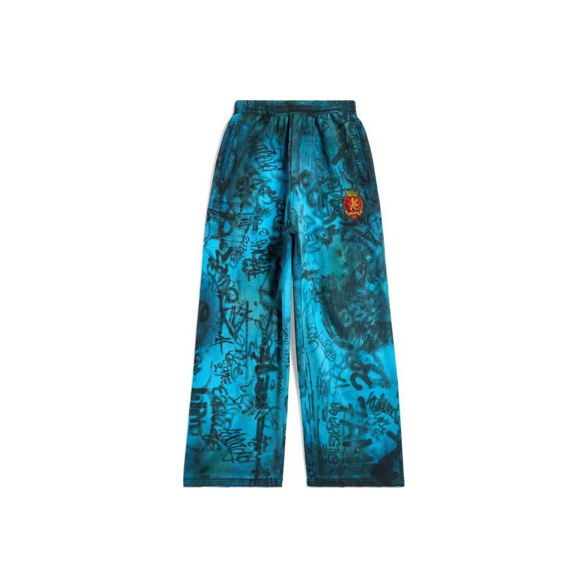 Balenciaga Baggy Knitted Sports Pants Men
s Blue
