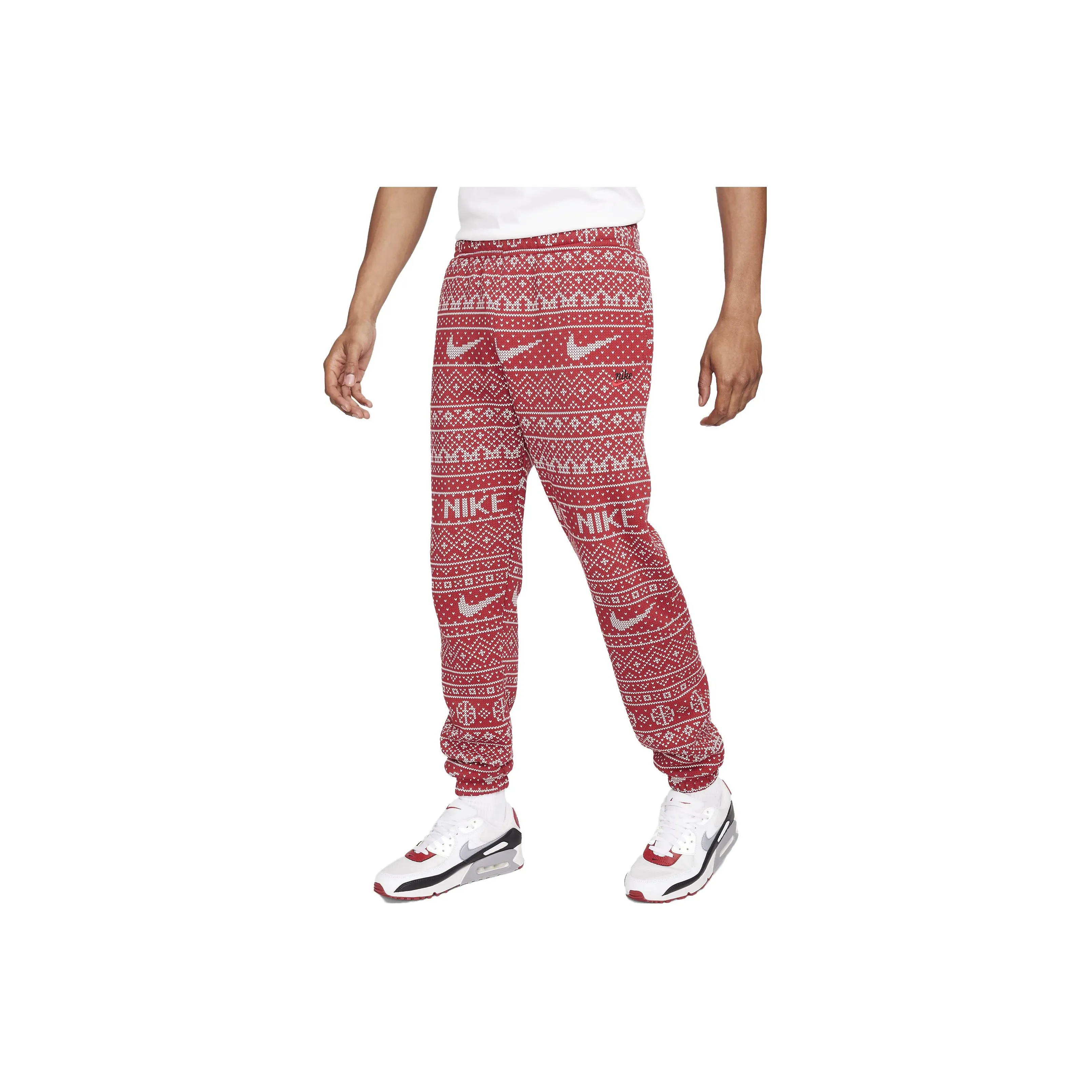 Nike Sportswear Club Fleece Knitted Sports Pants Men's Gym Red