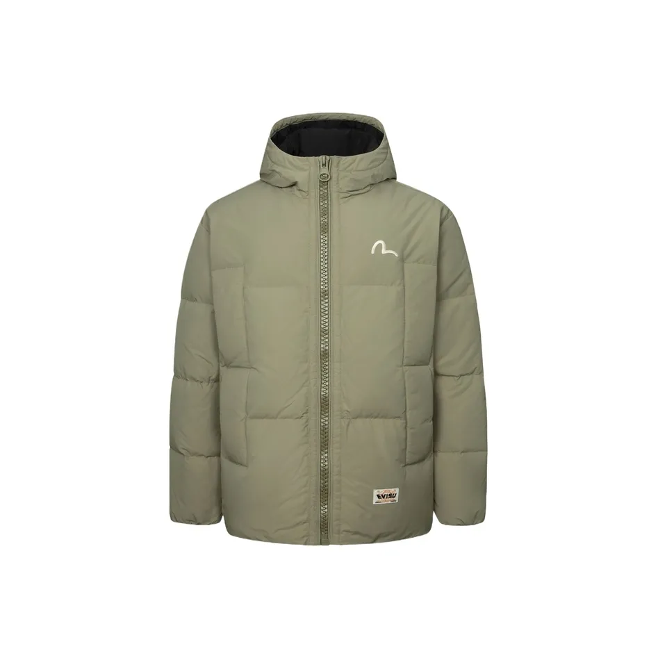 EVISU Пуховик Мужской Светлый Армейский Зеленый