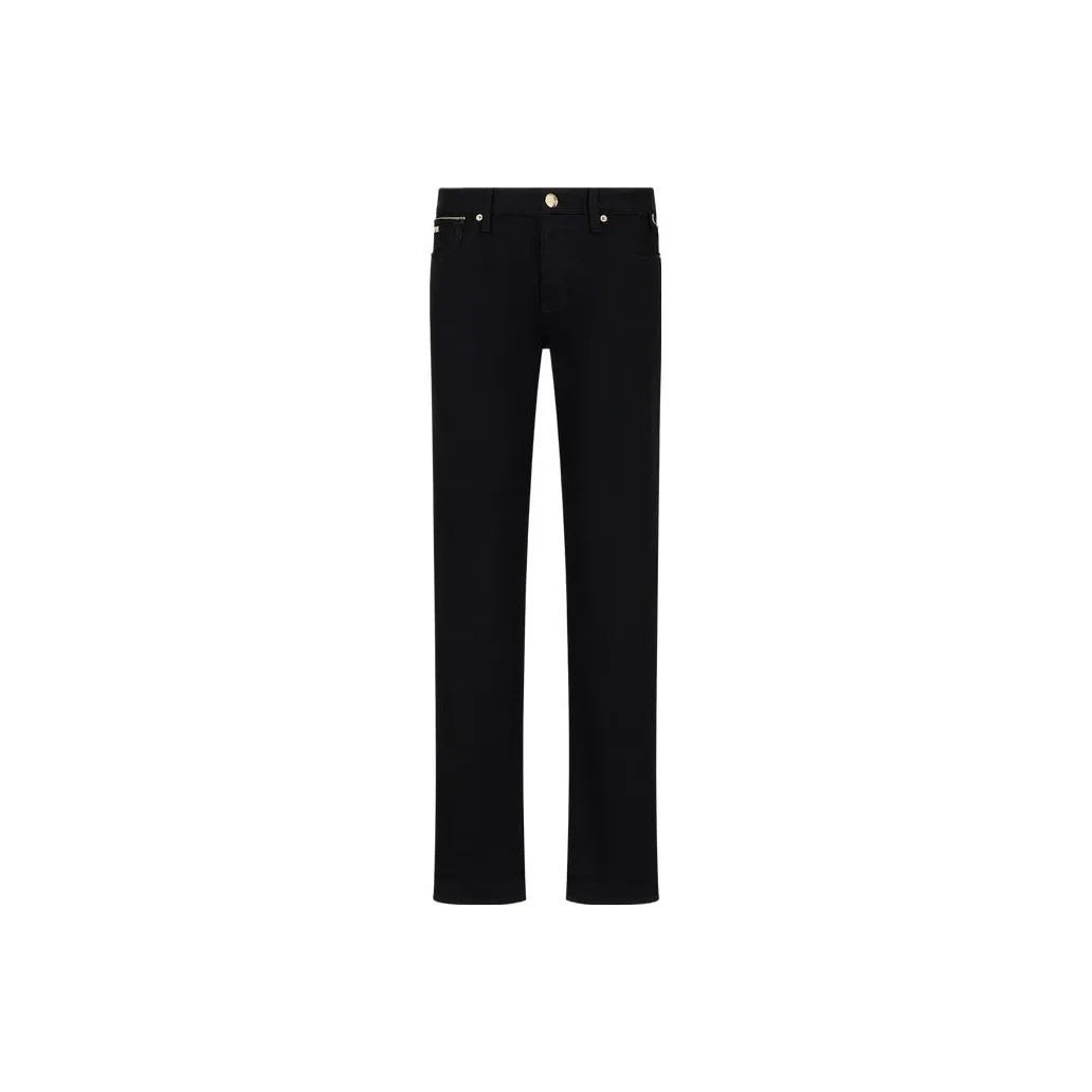 EMPORIO ARMANI J75 Slim fit Stretch Denim Jeans With Gold Details