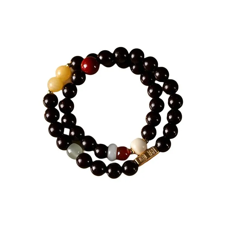 Xifeng Building Sandalwood Beaded Bracelet Stackable Multi Wrap Women's