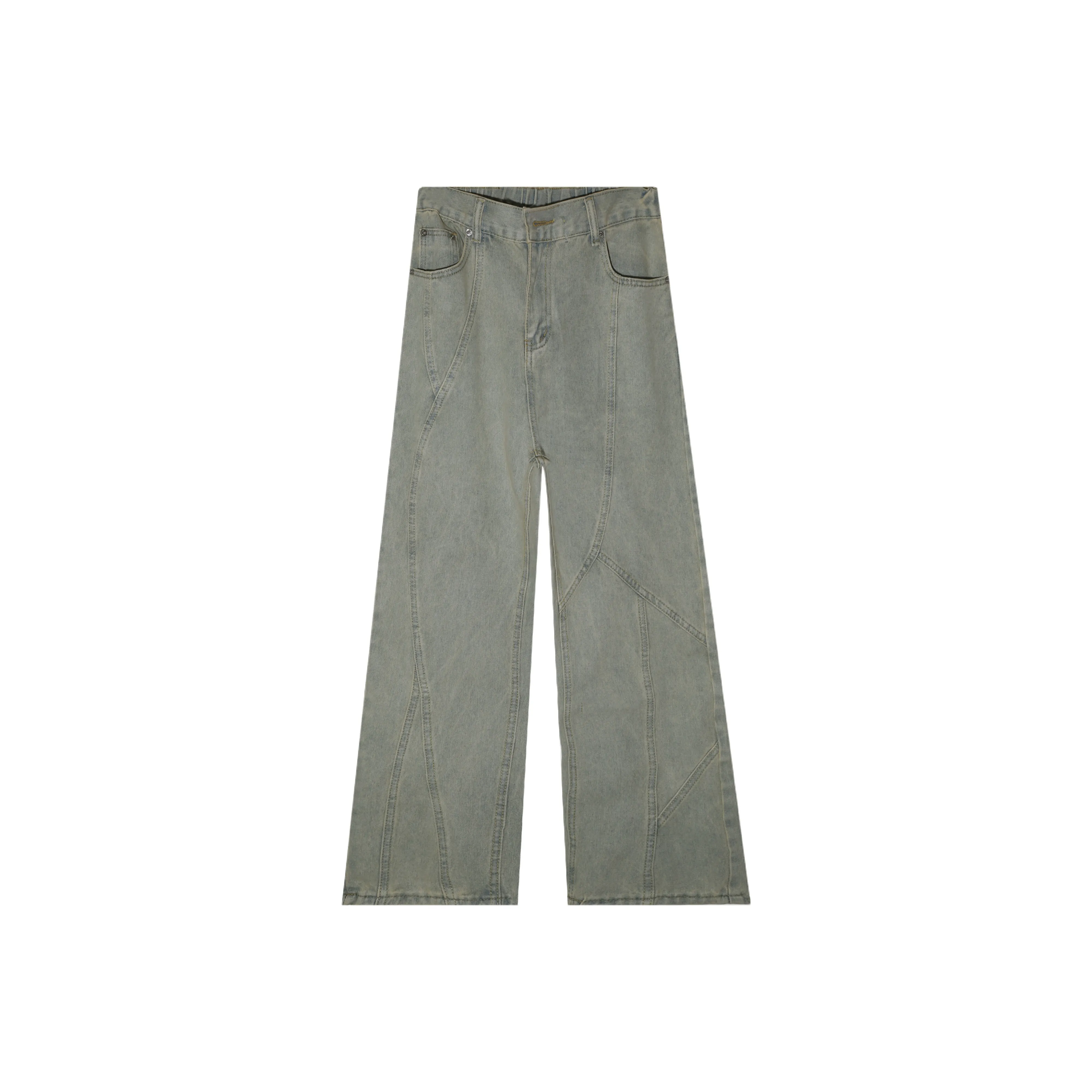 Menglaini Jeans Unisex Yellow Mud