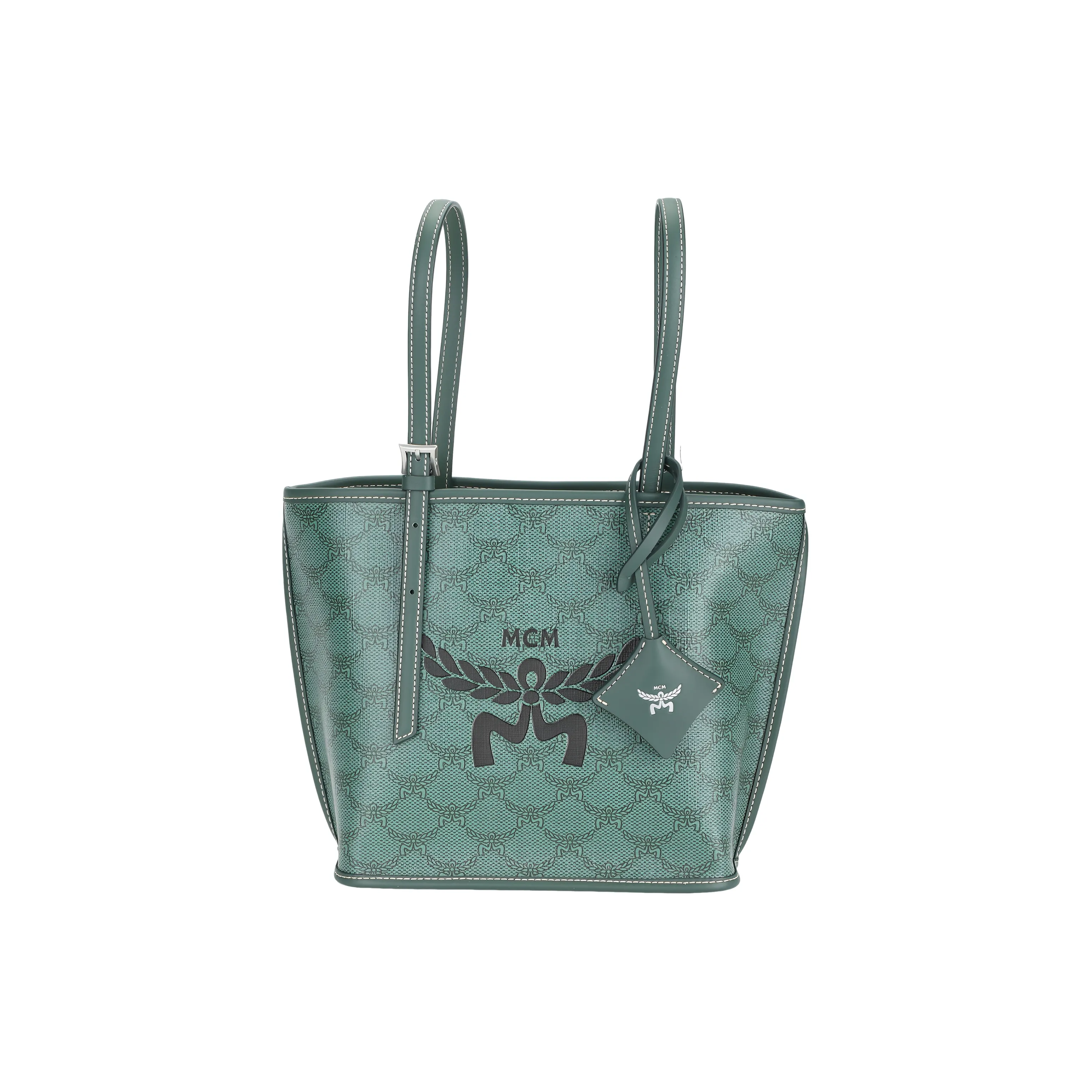 MCM Himmel Lauretos Classic Pattern Artificial Leather Handbag Mini Women's Green