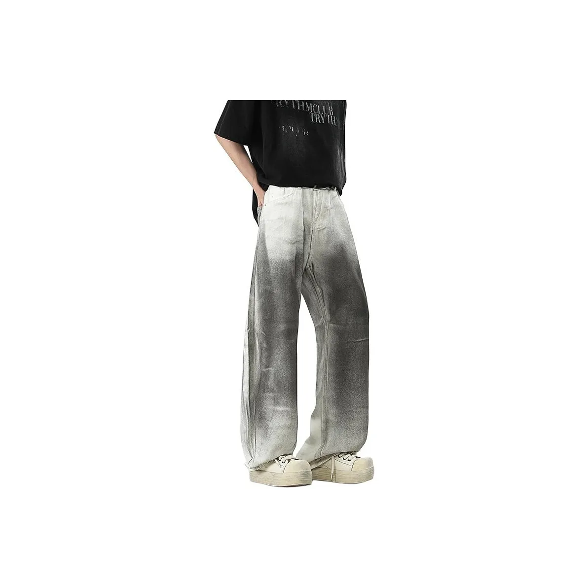 Menglaini Jeans Unisex White