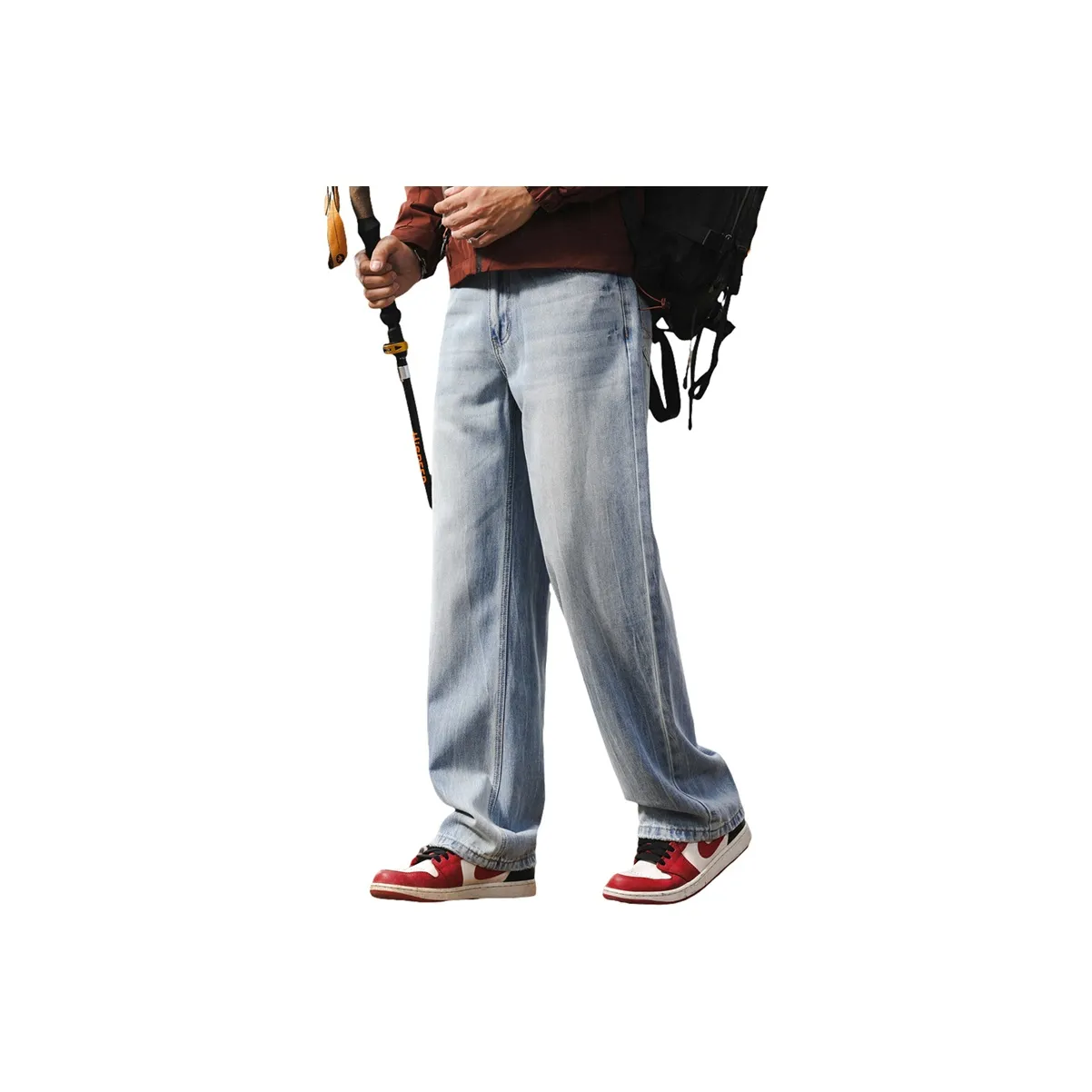 JIELEINUO Джинсы Мужские Светло-Синие