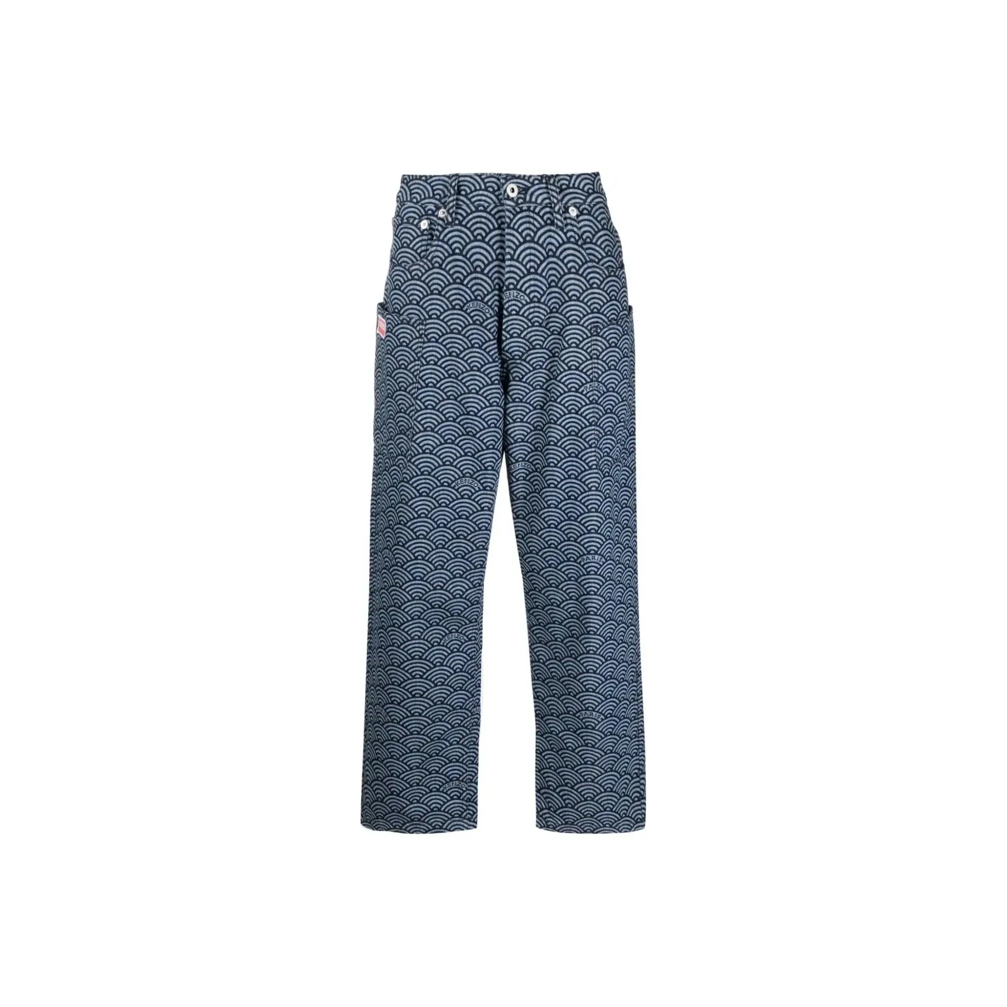KENZO All Over Patterned Wide Leg Jeans