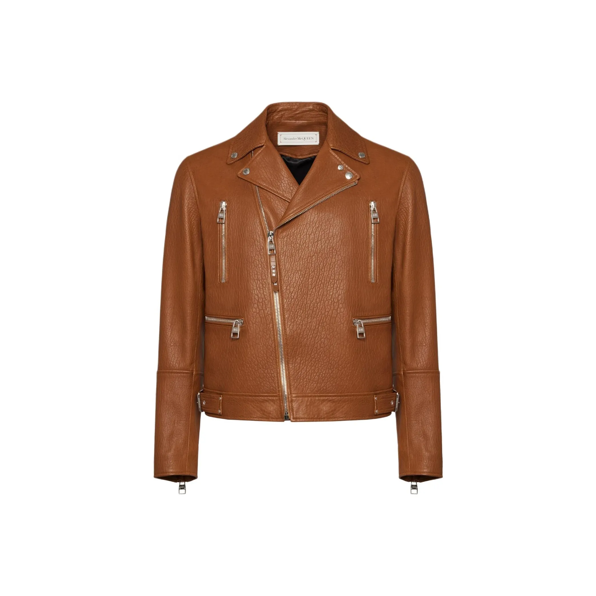 Alexander McQueen Zip Up Leather Biker Jacket
