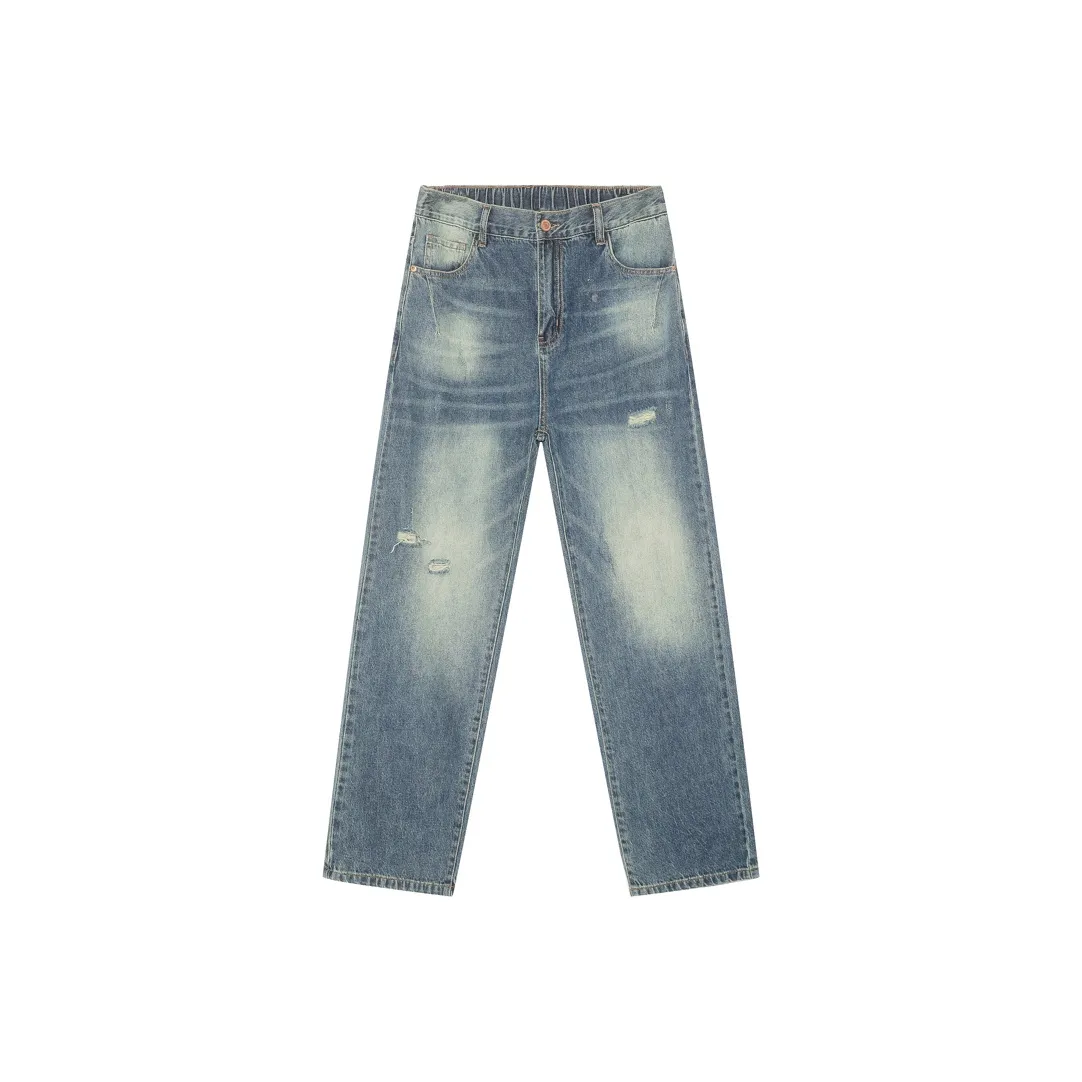 Voguo Relay 2024 Spring Summer Mid Rise Elastic Waistband Jeans Unisex