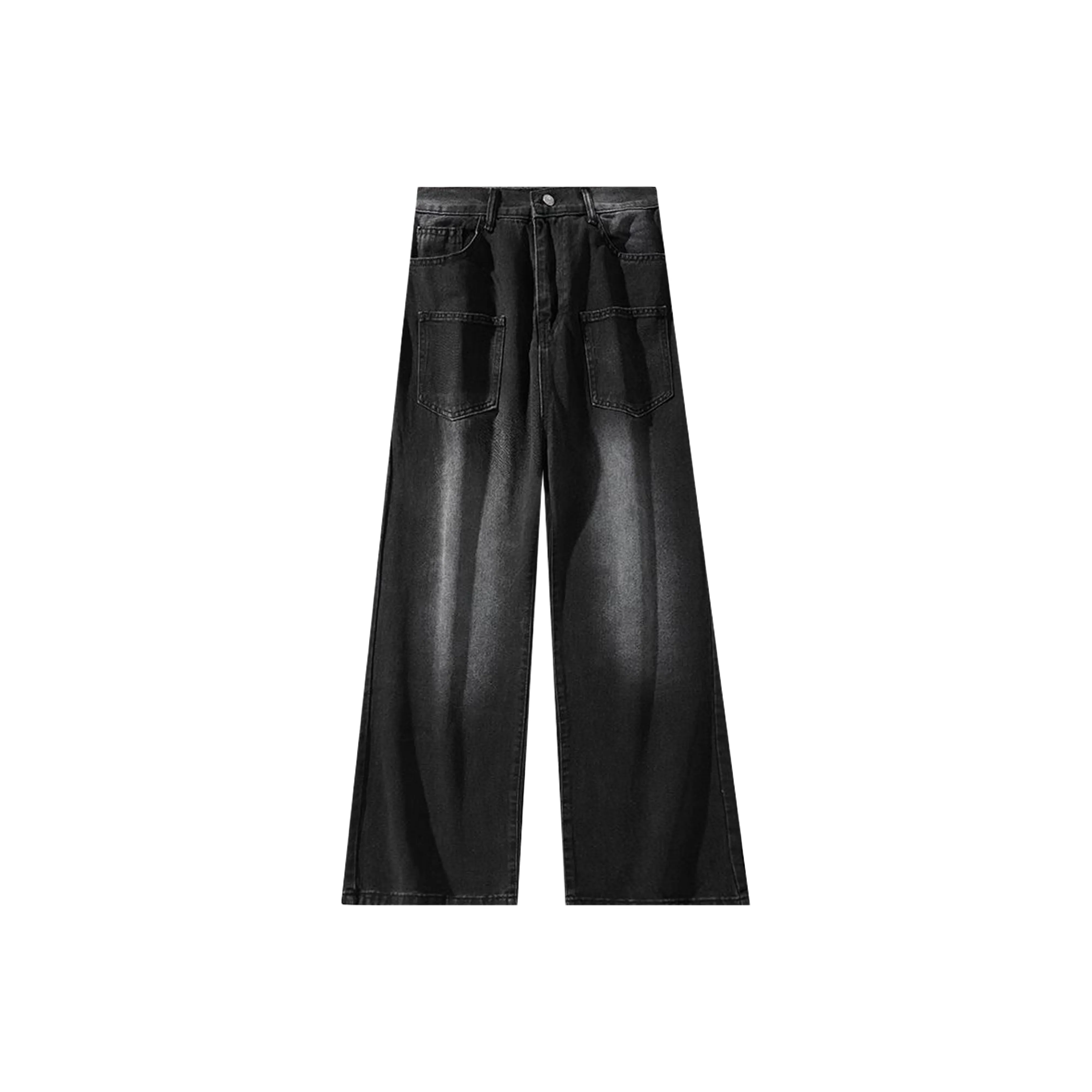 Menglaini Jeans Unisex Black Gray Color