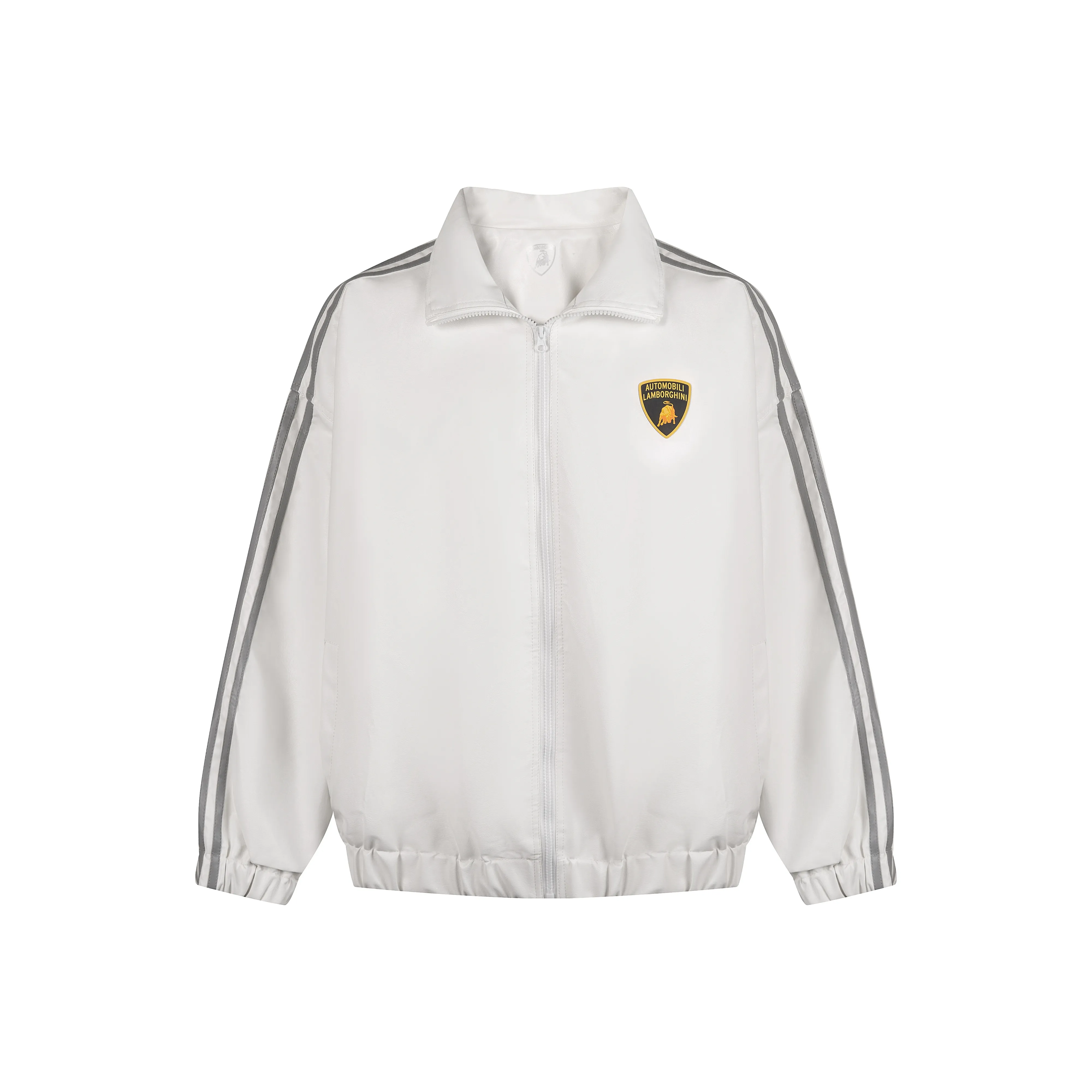 Automobili Lamborghini Leather Jacket Unisex White