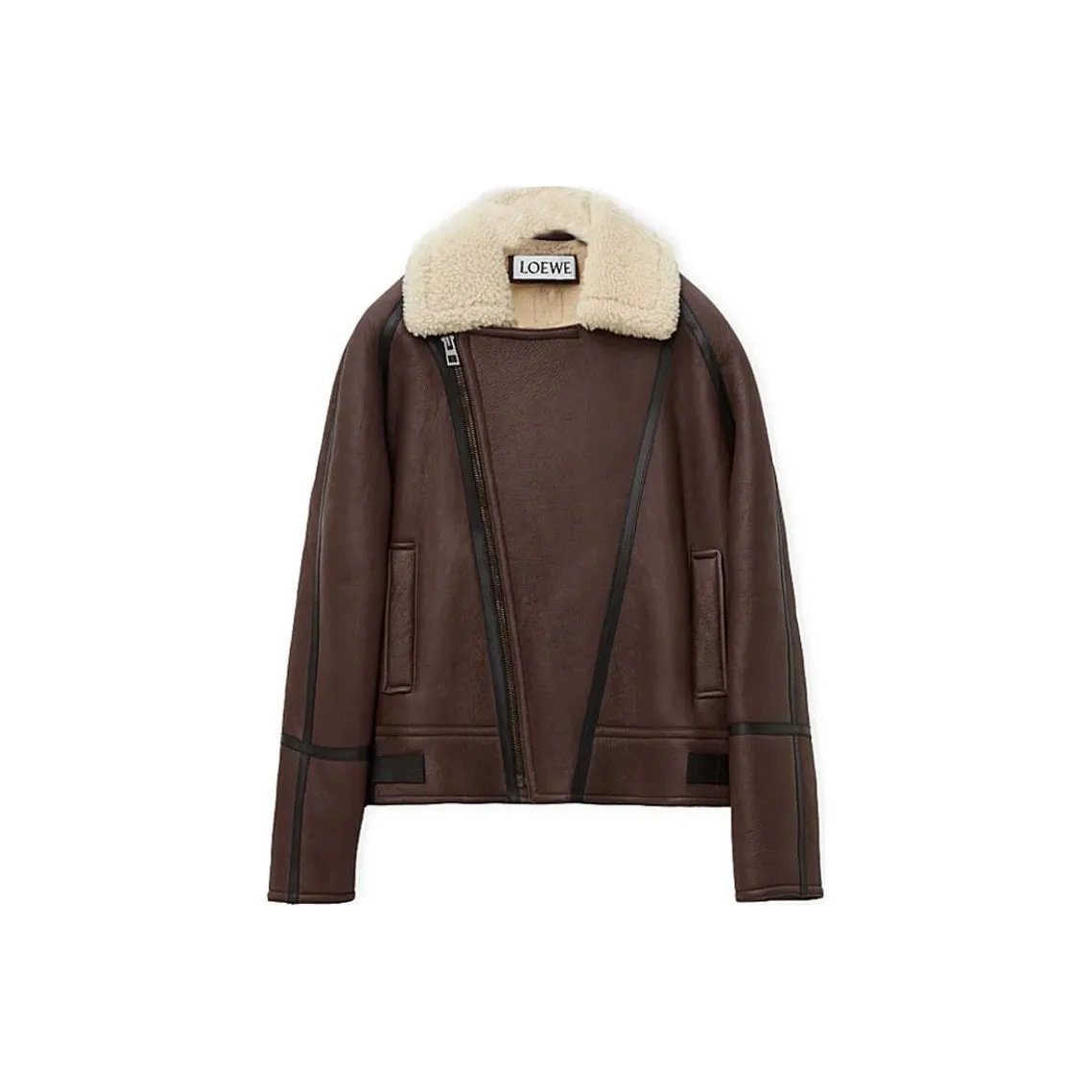 LOEWE FW24 Leather Jacket Men's Brown