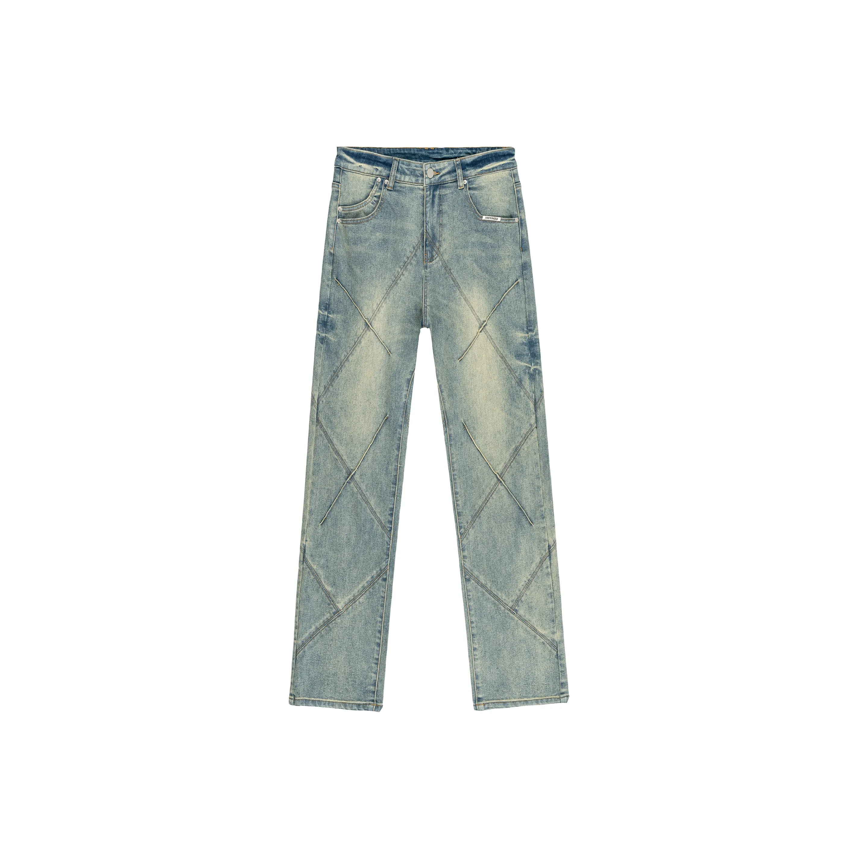 XINYINSU Джинсы Унисекс Желтый Грязь