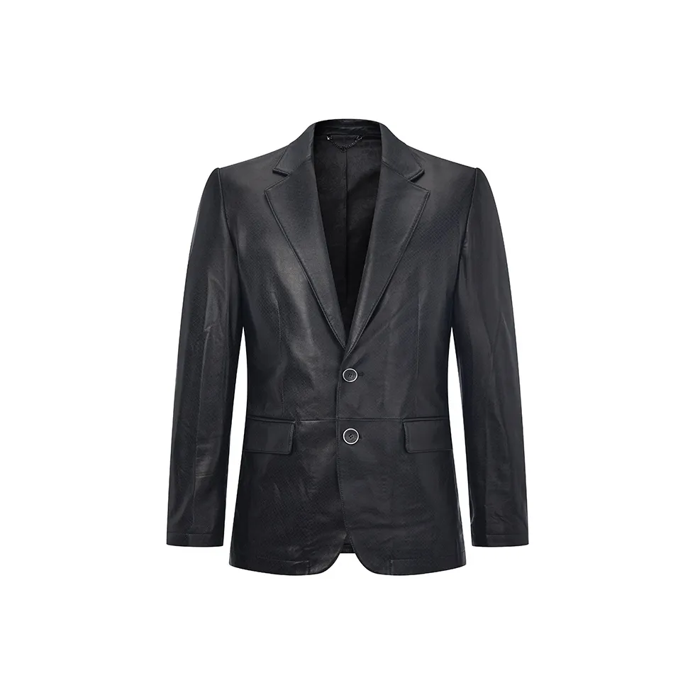 RARE Leather Jacket Men's Navy Blue