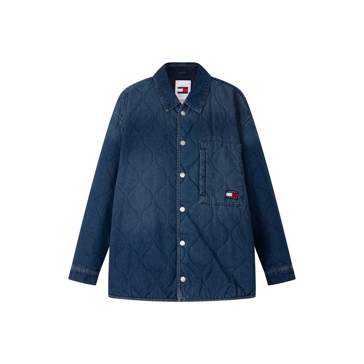 Tommy Hilfiger Хлопковый пуховик унисекс джинсовый синий