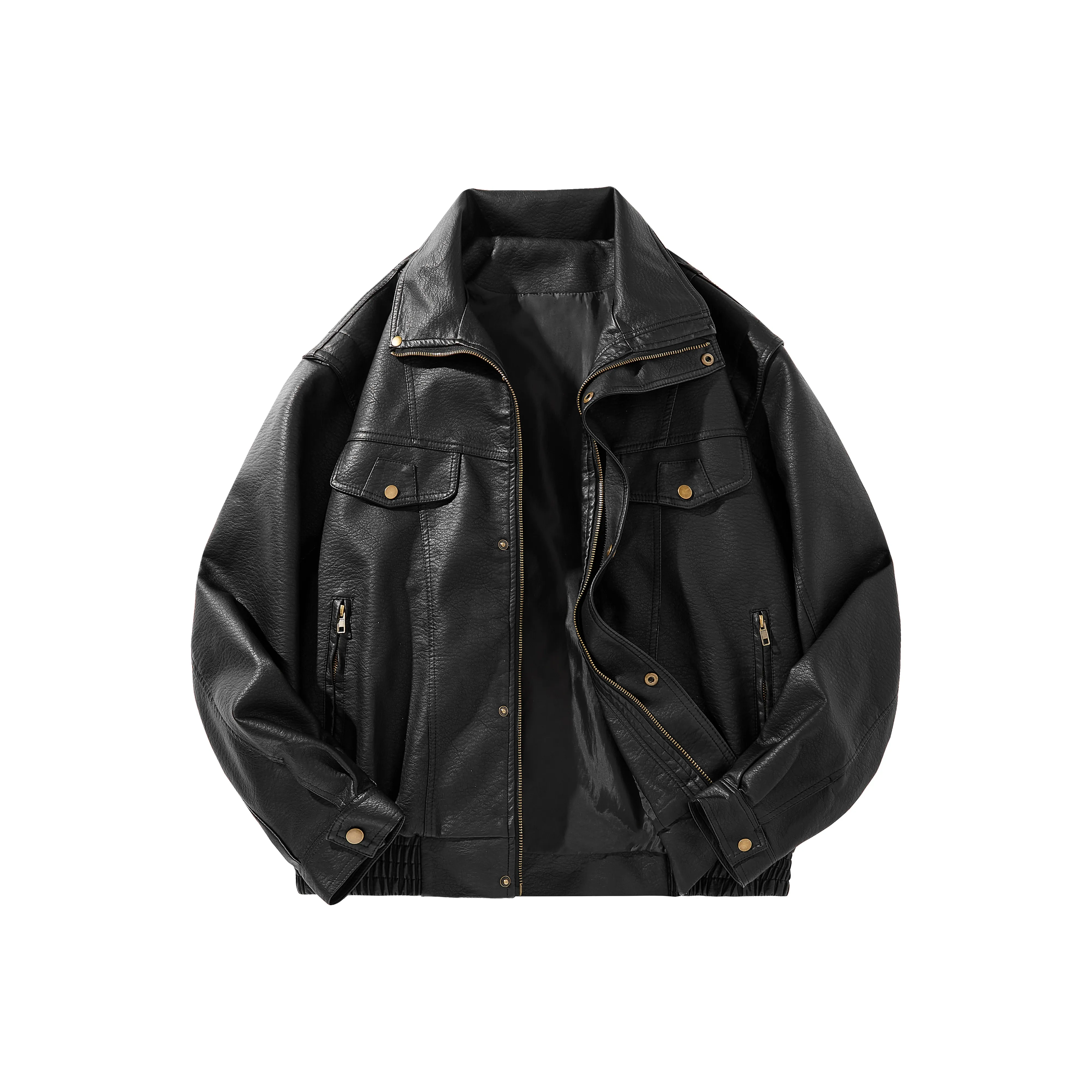 Digital Digital Watch Leather Jacket Unisex
