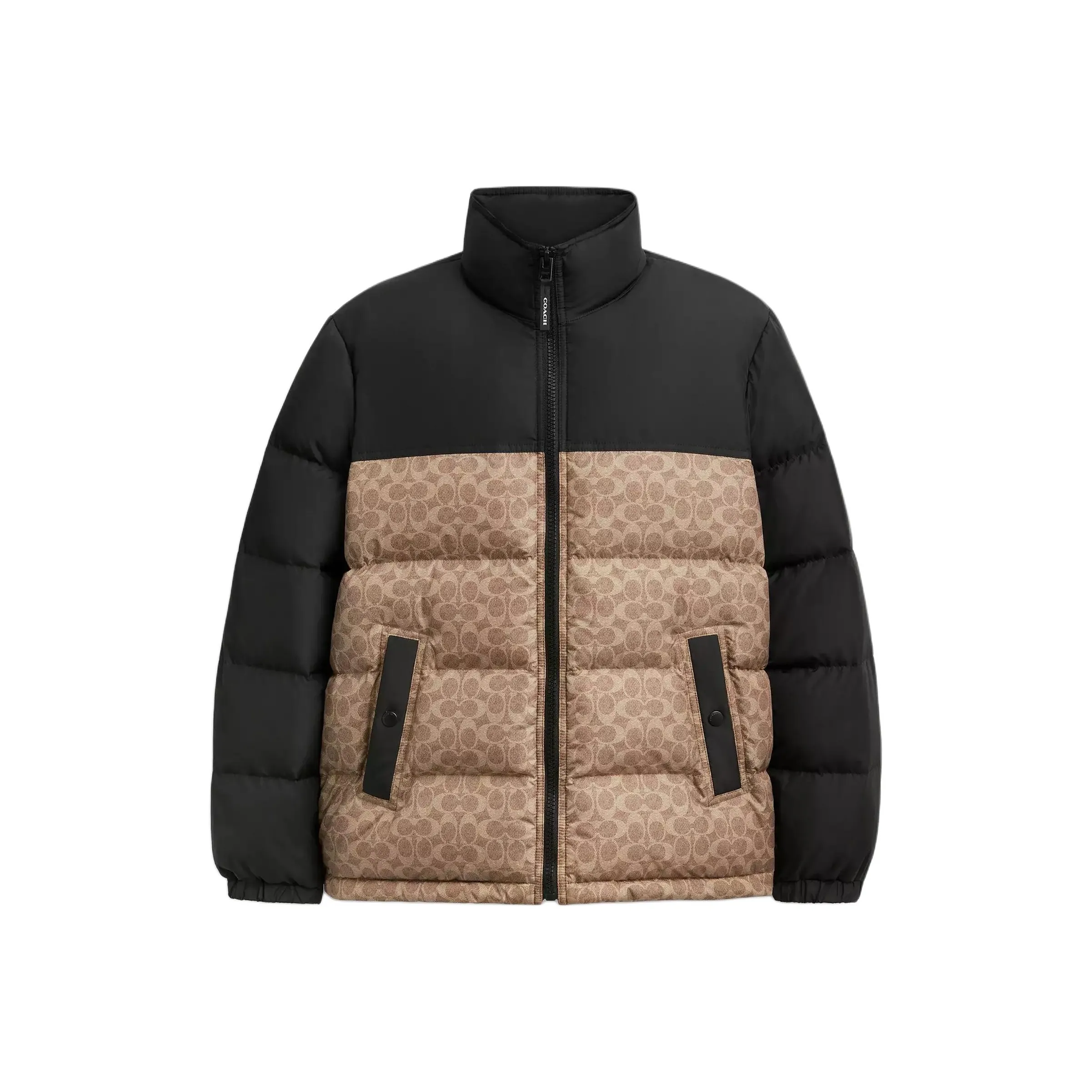 COACH Пуховик Мужской Черный Коричневый