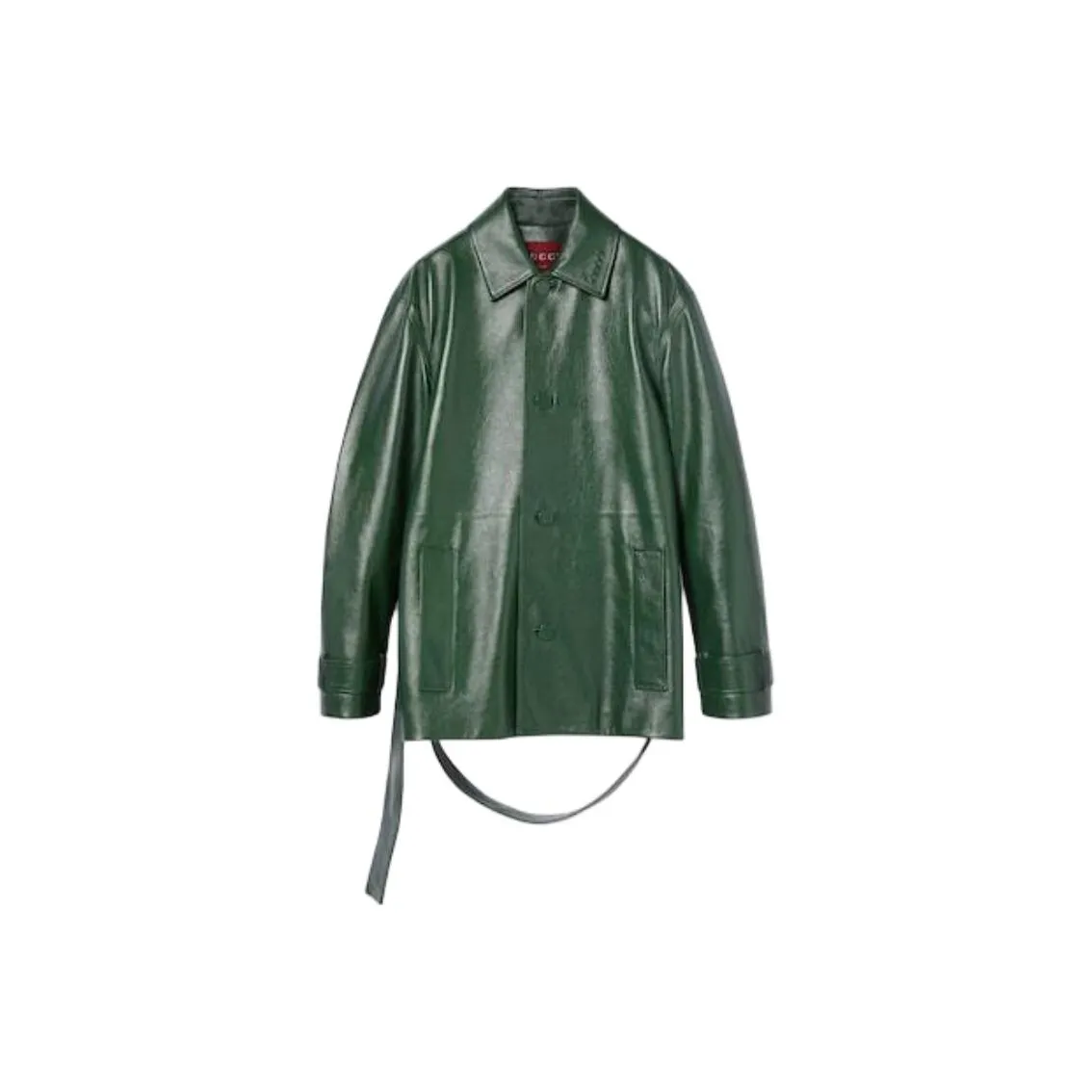 GUCCI Shiny Leather Trench Coat