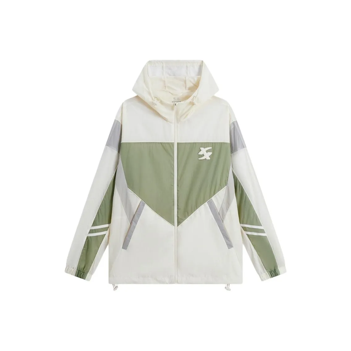 XTEP Trench Coat Men's Cotton White/Gray Pea Green