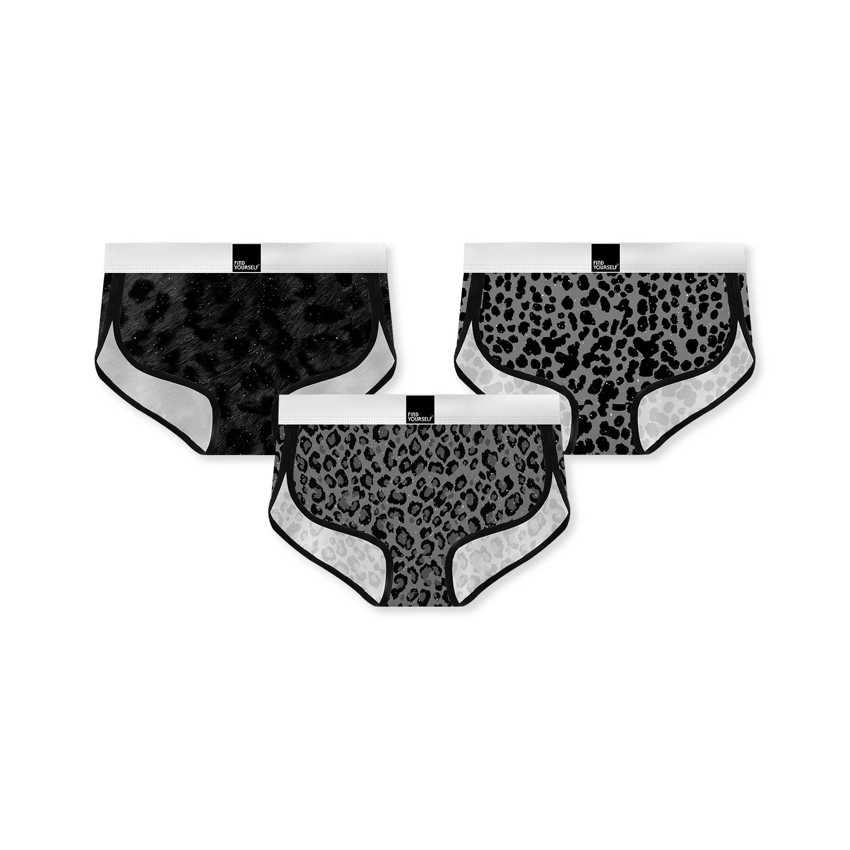 Qiao Ni Tong Женское нижнее белье 3 штуки гипсофила леопардовый принт