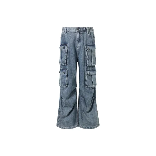 KREATE DENIM серия с процессом стирки Джинсовый синий Унисекс Джинсы